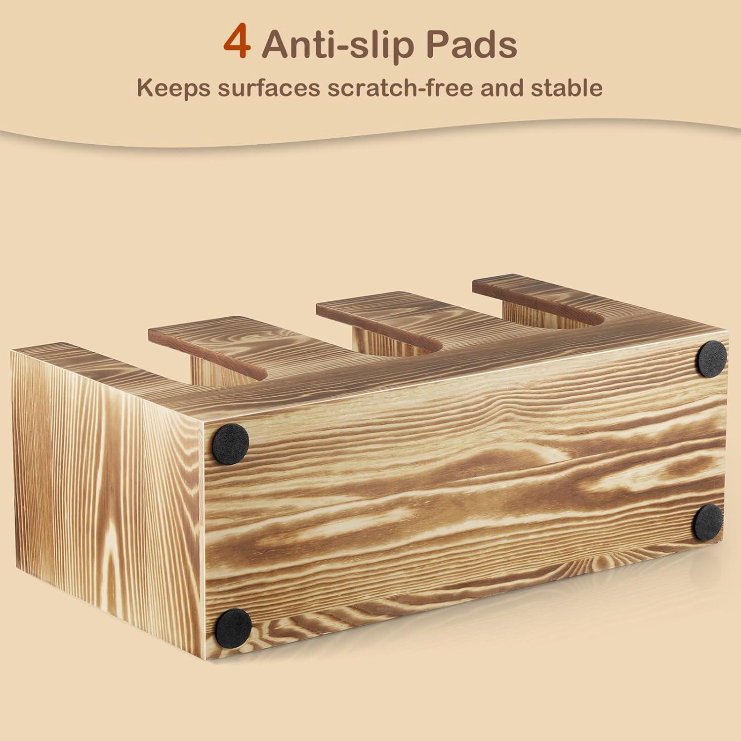 Organizador de tazas de café GCWSTJK de madera con tapa