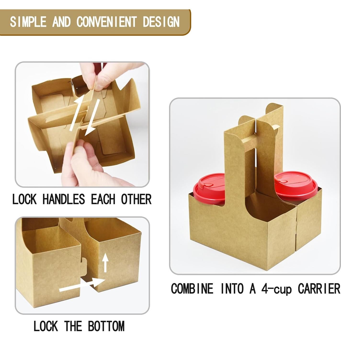 Portavasos desechable 2 tazas ALLWELLDAILY - 25 unidades