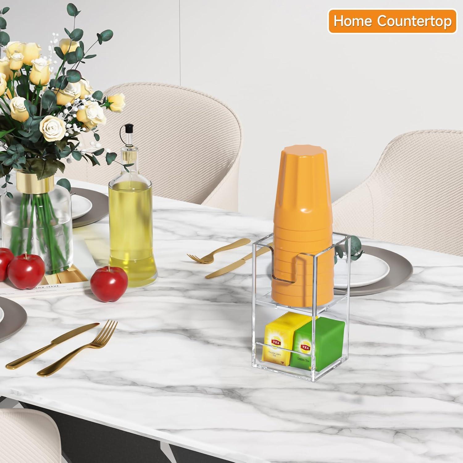 Beego Soporte para Vasos de Acrílico Transparente 2 Niveles