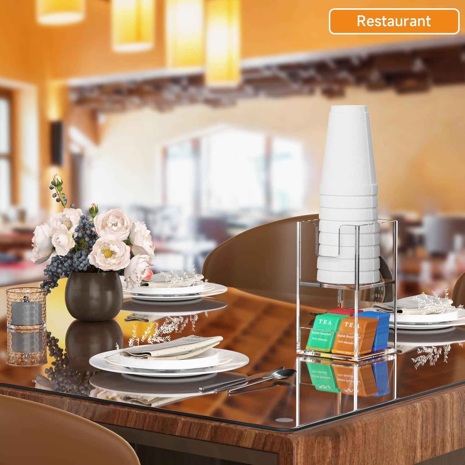 Beego Soporte para Vasos de Acrílico Transparente 2 Niveles