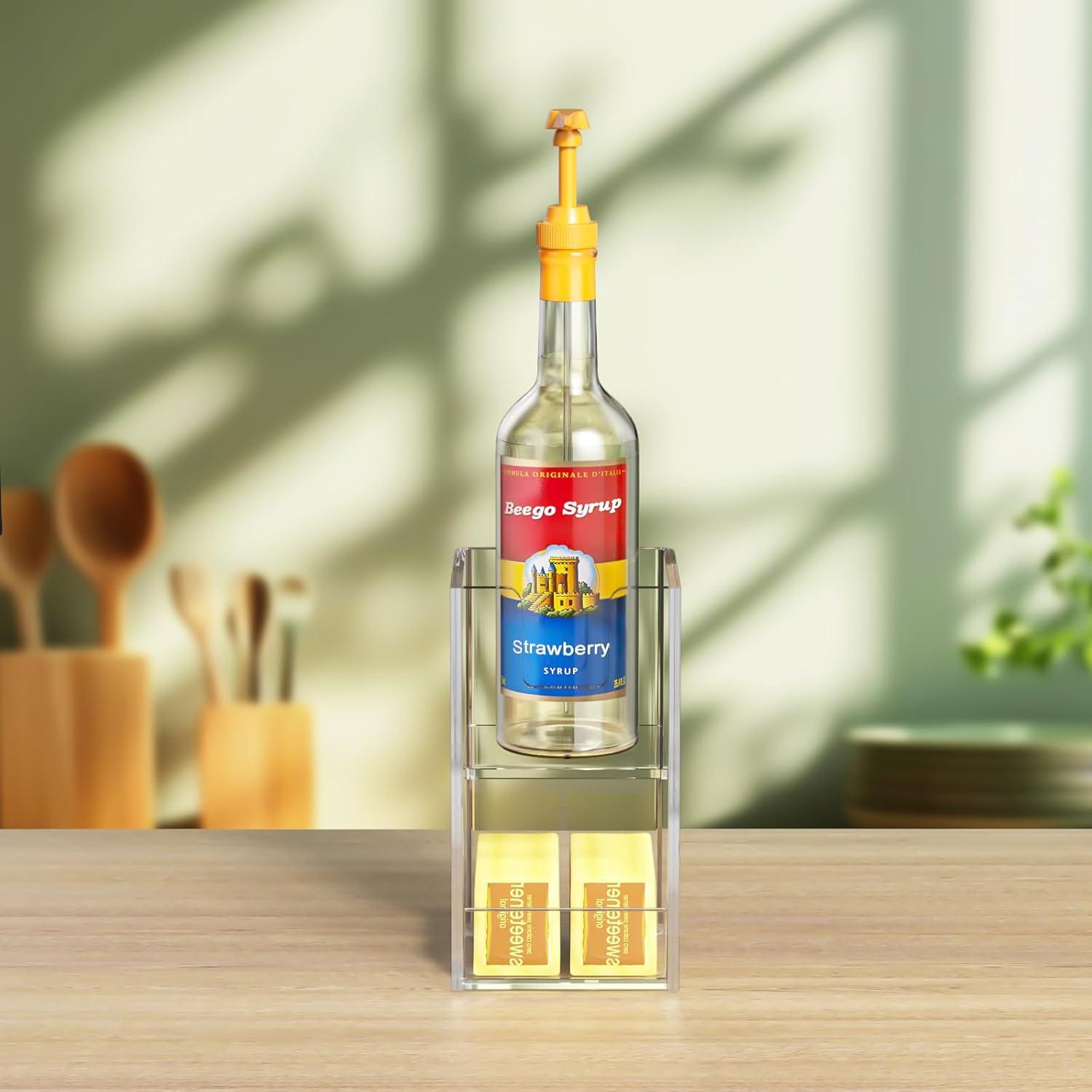 Beego Soporte para Vasos de Acrílico Transparente 2 Niveles