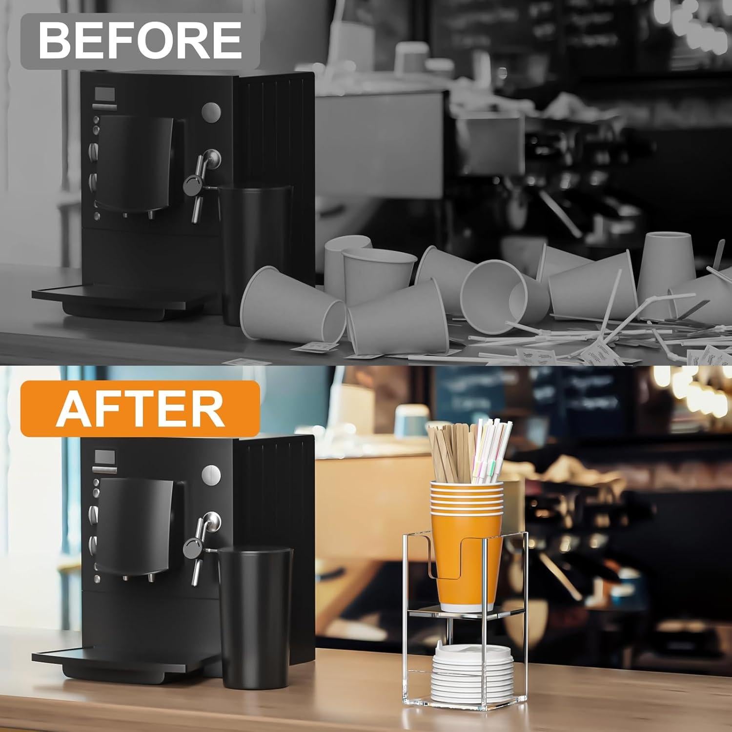 Beego Soporte para Vasos de Acrílico Transparente 2 Niveles