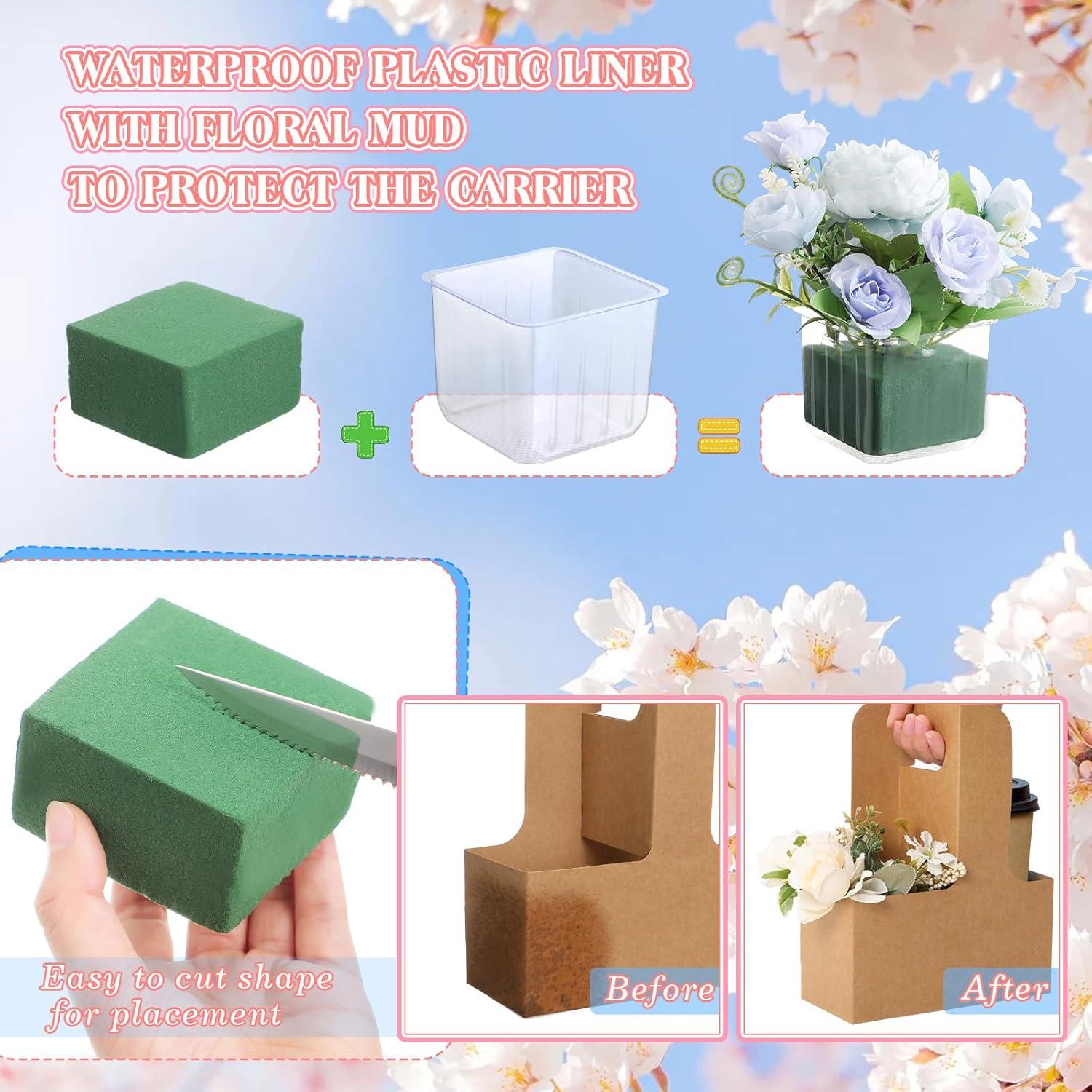 12 Portavasos con Asa Chunful para Bebidas y Flores - Marrón