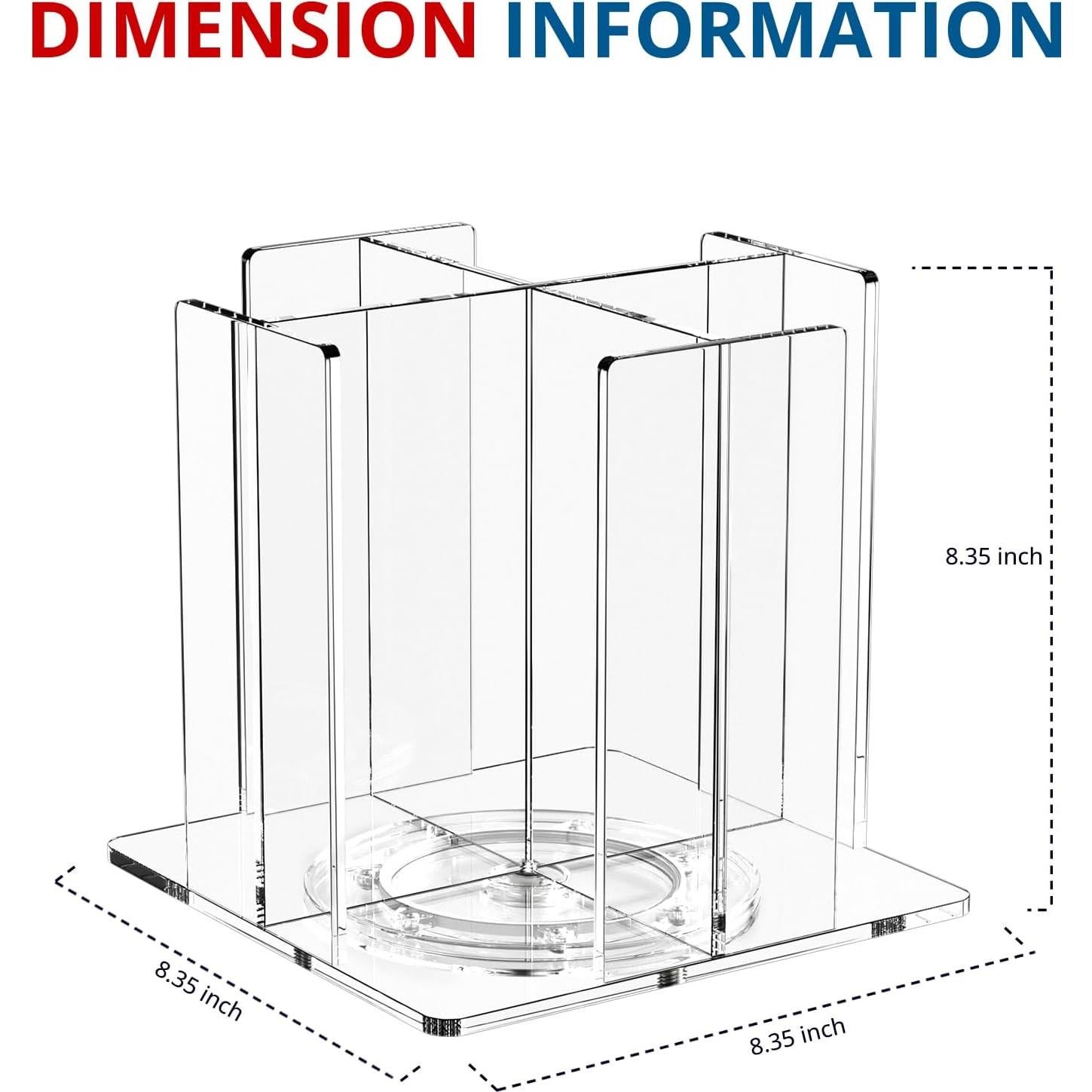 Soporte Organizador de Tazas y Tapas KOTEMON Acrílico 4 Compartimentos