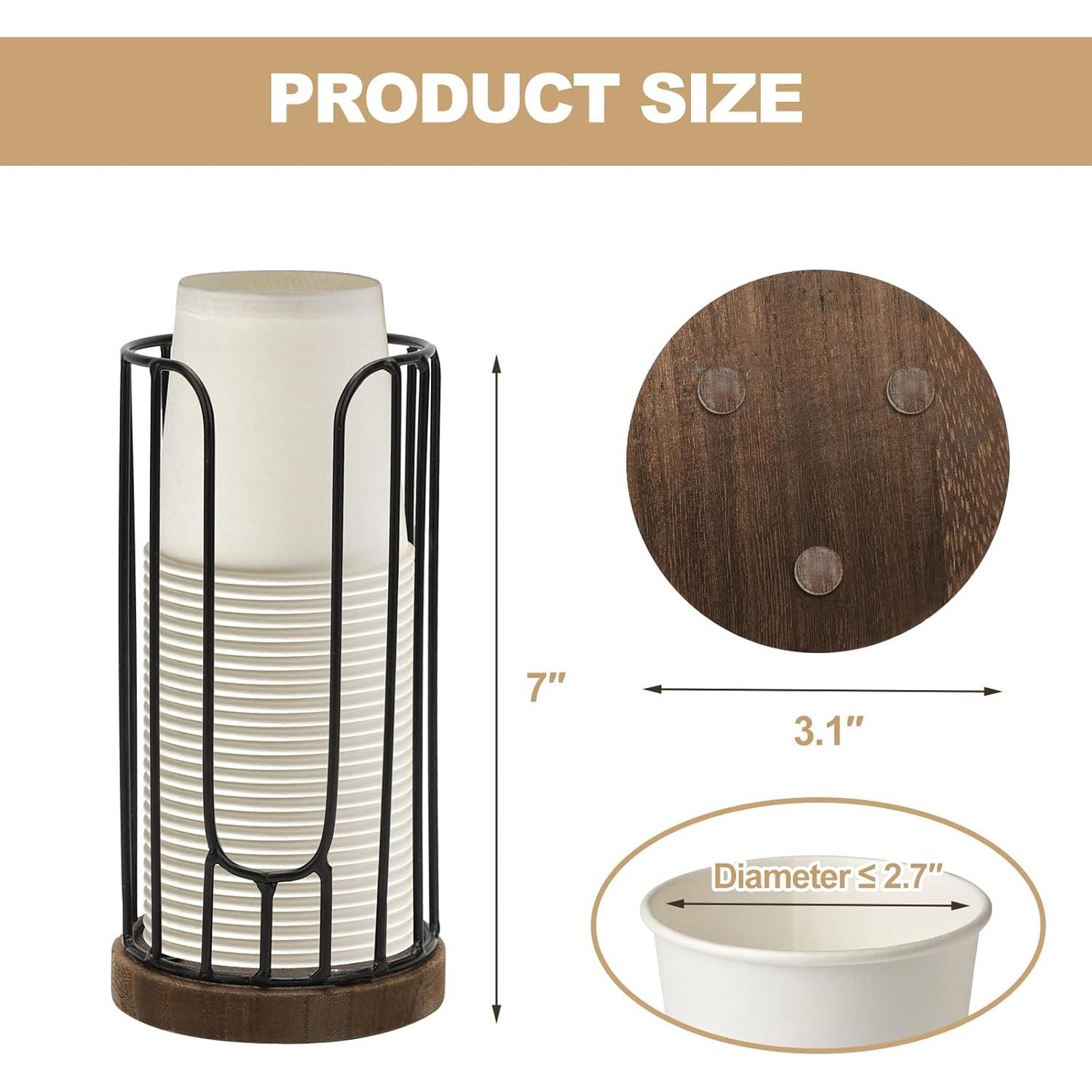 Dispensador de Tazas de Baño Tanggiteck 3oz Negro Hierro