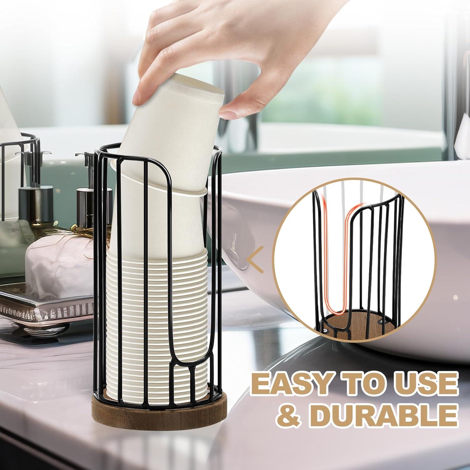 Dispensador de Tazas de Baño Tanggiteck 3oz Negro Hierro