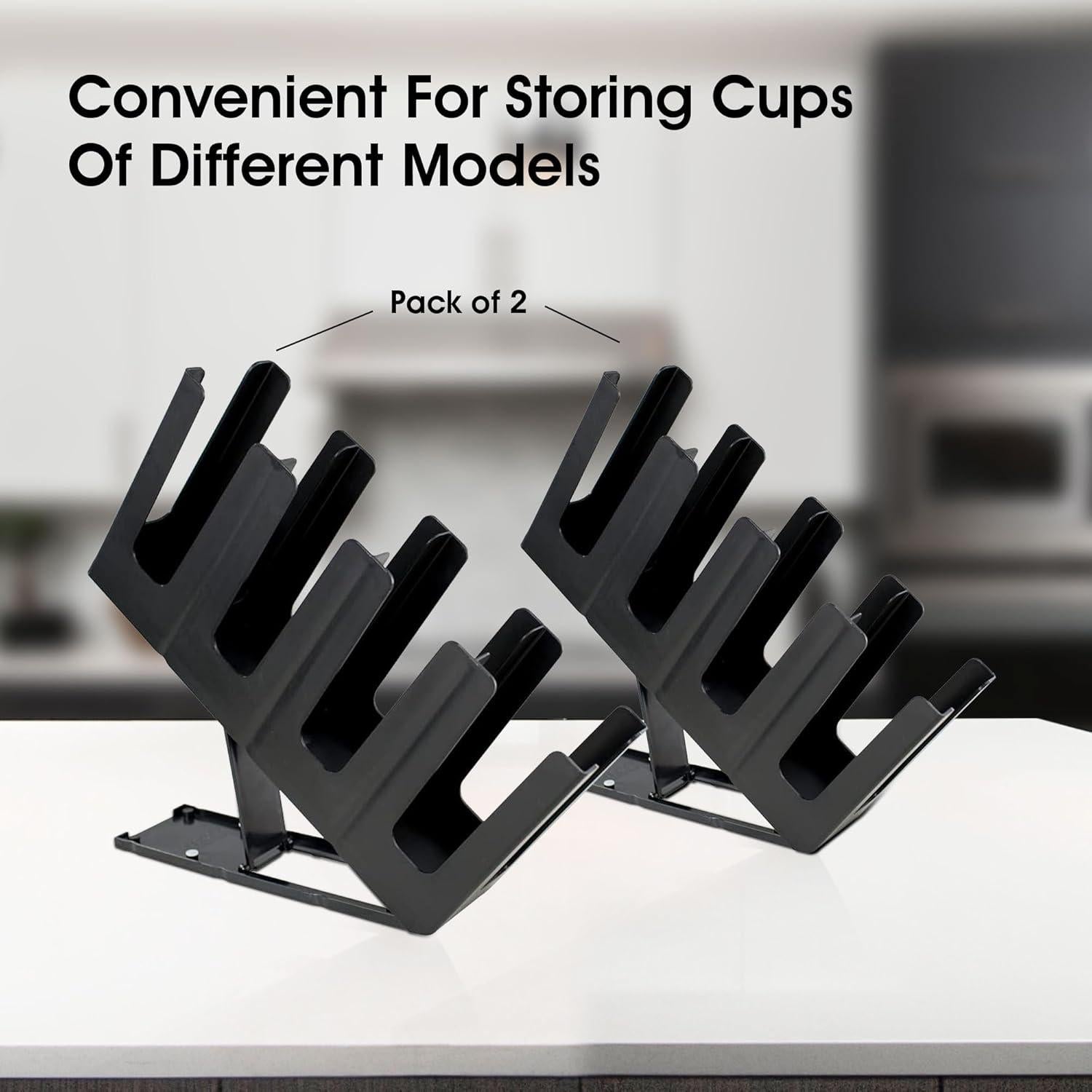 Soporte para Tazas y Tapas Clivia JD-86255 Negro, Paquete de 2