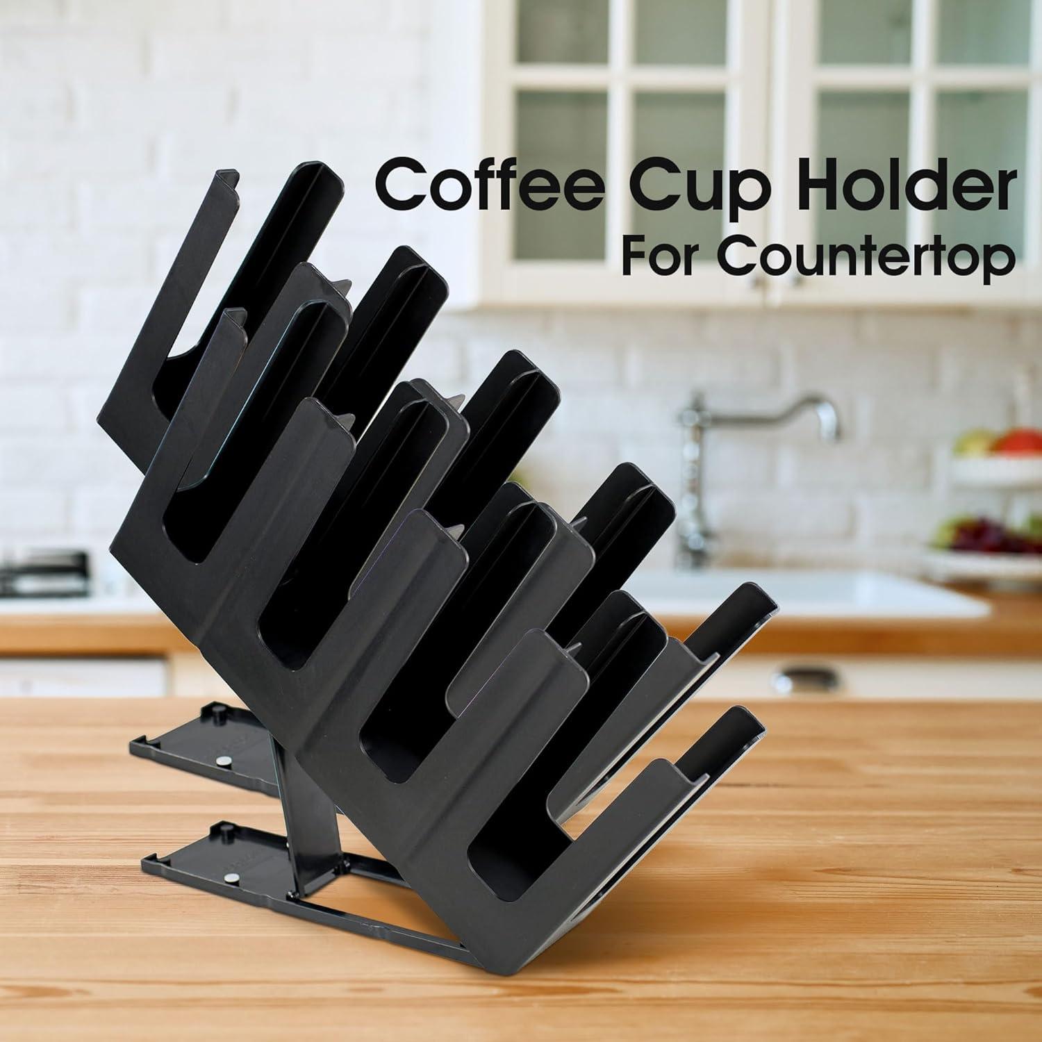 Soporte para Tazas y Tapas Clivia JD-86255 Negro, Paquete de 2