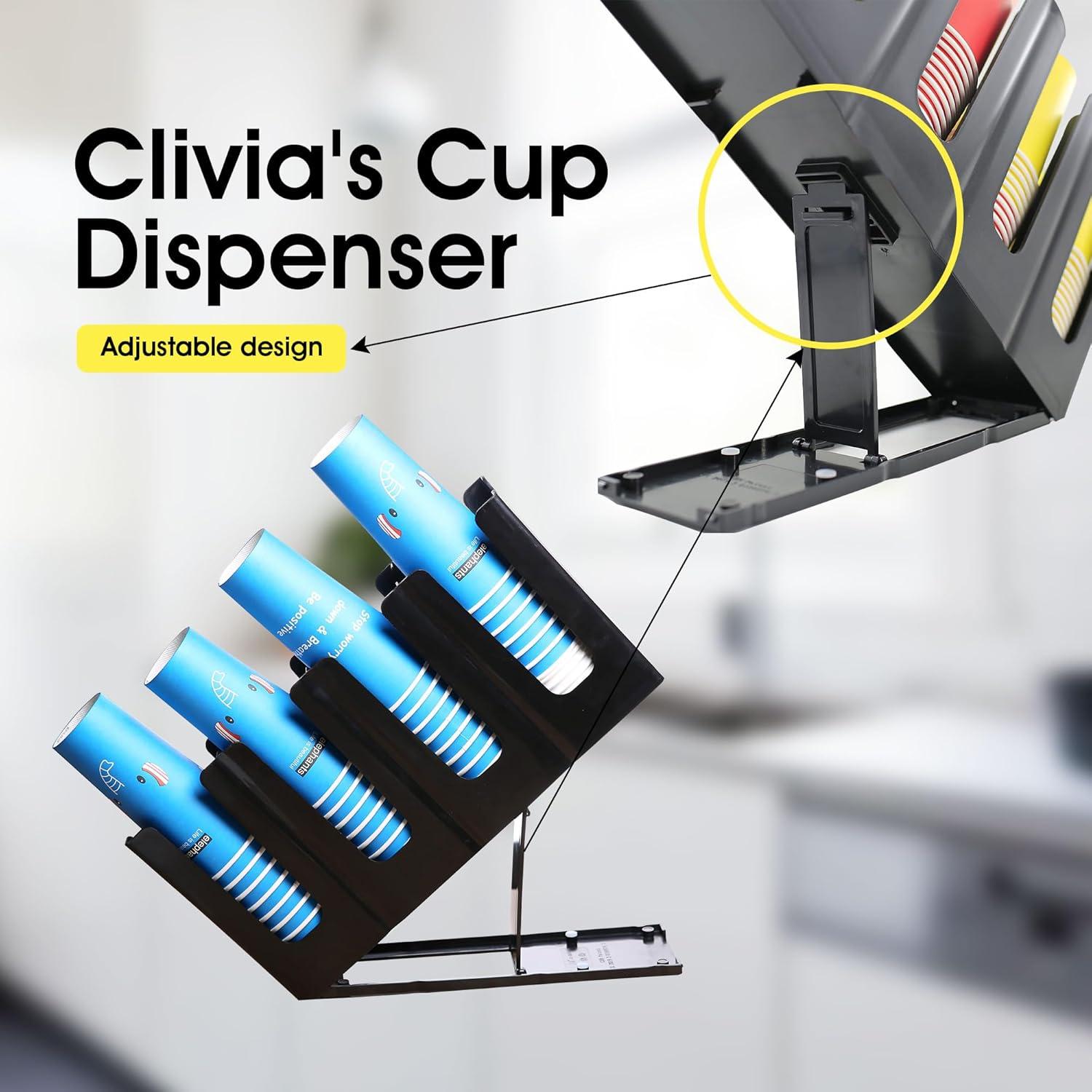 Soporte para Tazas y Tapas Clivia JD-86255 Negro, Paquete de 2