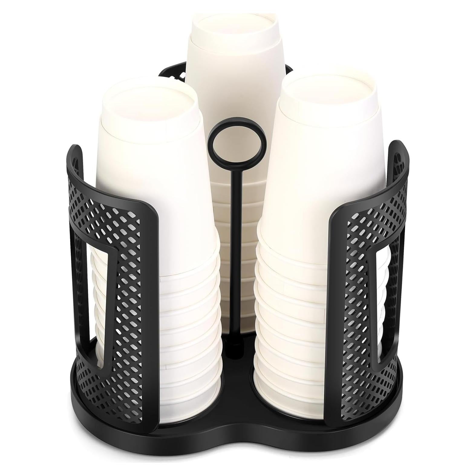 Dispensador de Tazas de Papel Yummy Sam 3 Compartimentos 360°