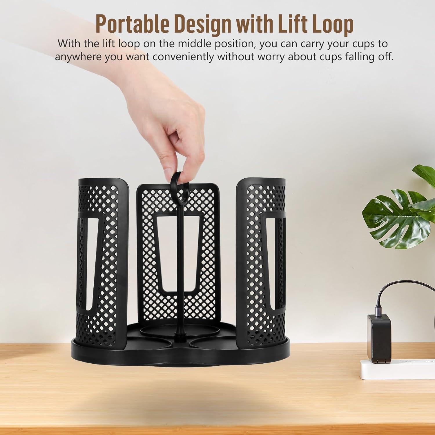 Dispensador de Tazas de Papel Yummy Sam 3 Compartimentos 360°