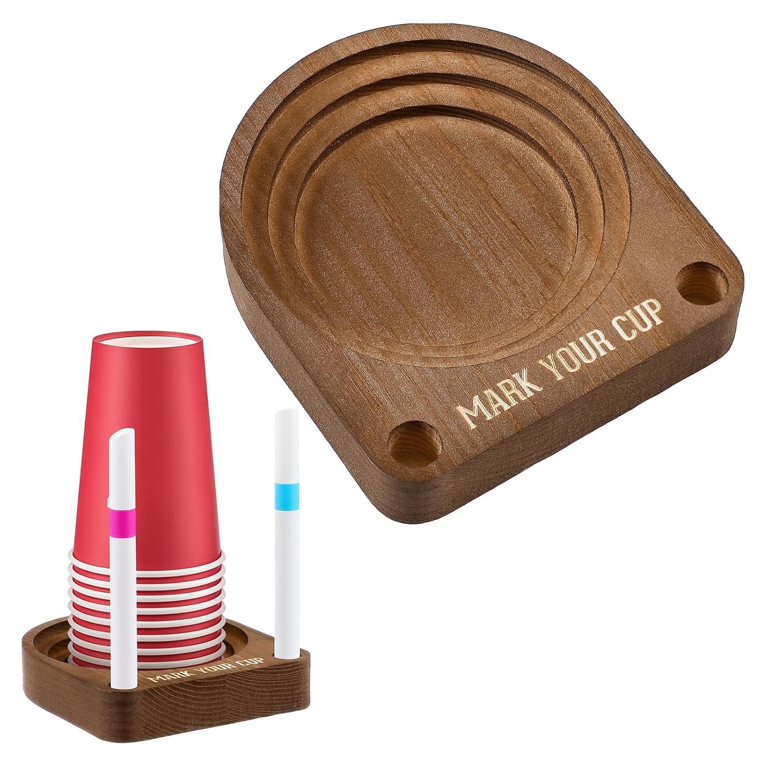 Soporte para Vasos de Fiesta de Madera Marrón Briwooody 13.3x11.8cm