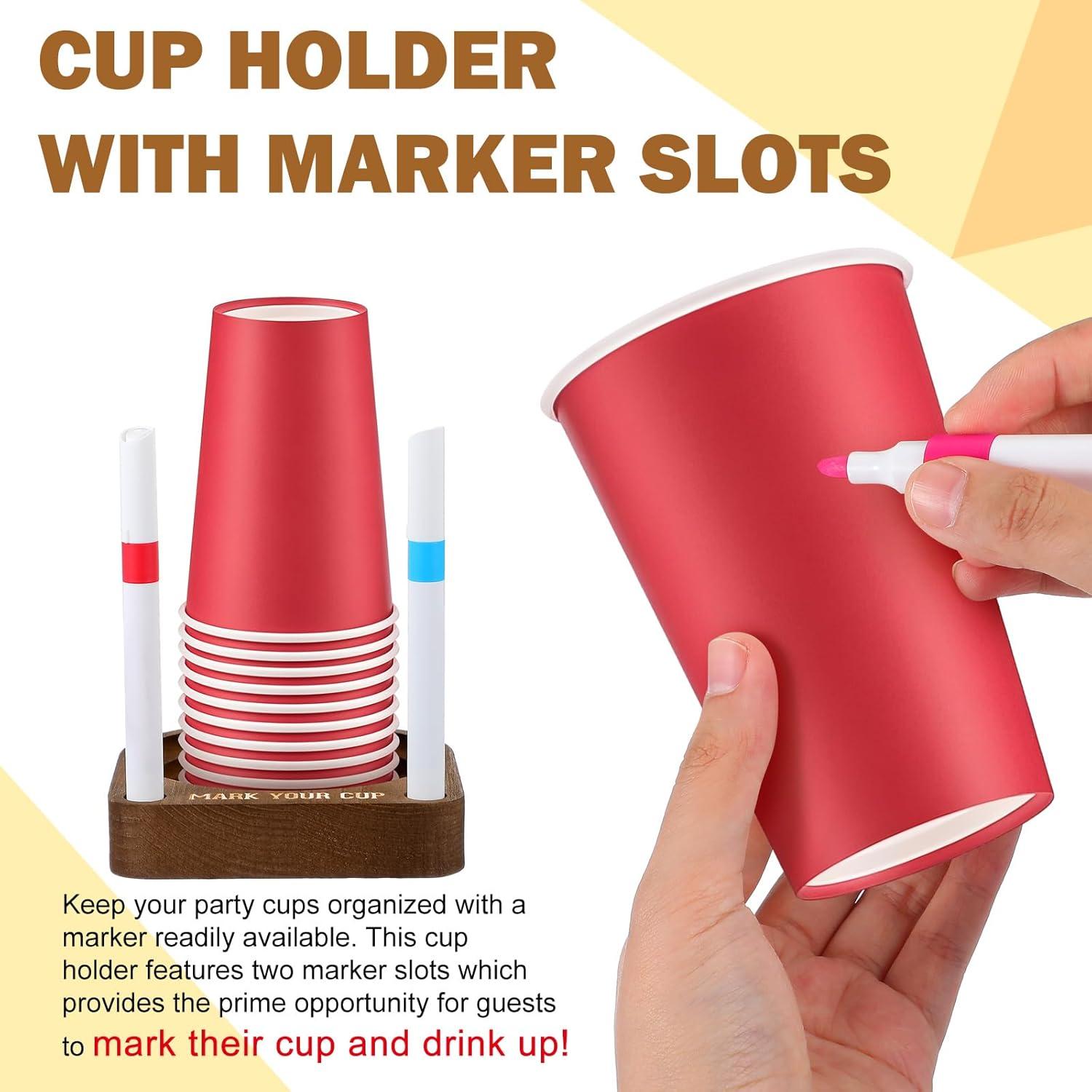 Soporte para Vasos de Fiesta de Madera Marrón Briwooody 13.3x11.8cm