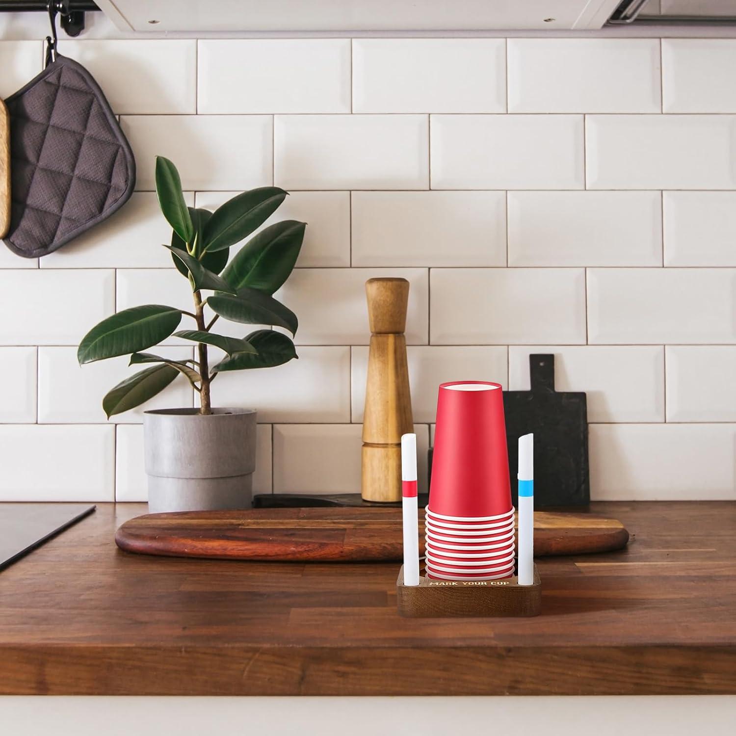 Soporte para Vasos de Fiesta de Madera Marrón Briwooody 13.3x11.8cm