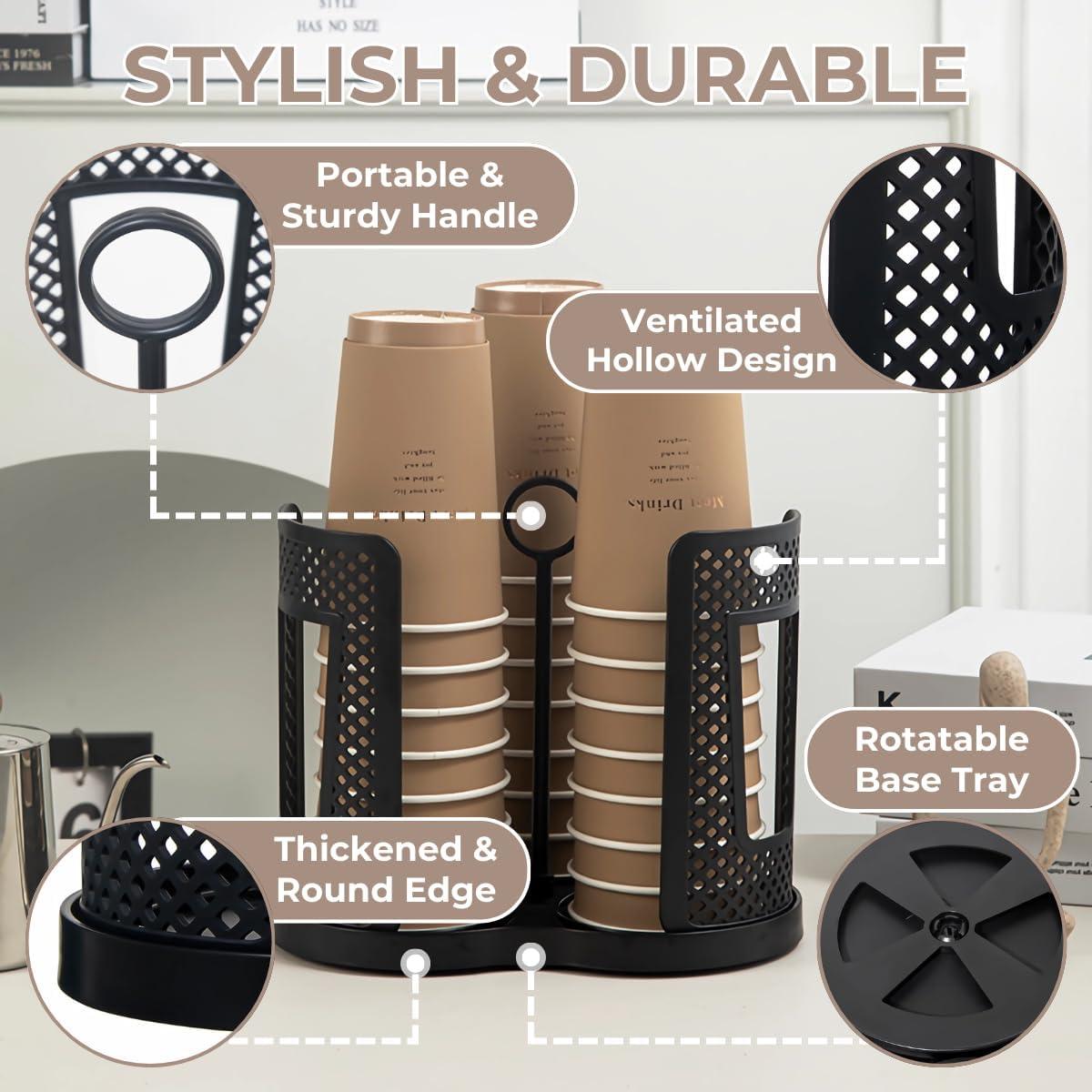 Dispensador de Tazas Rotatorio Atarvana 3 Compartimentos 22.5x19.5cm