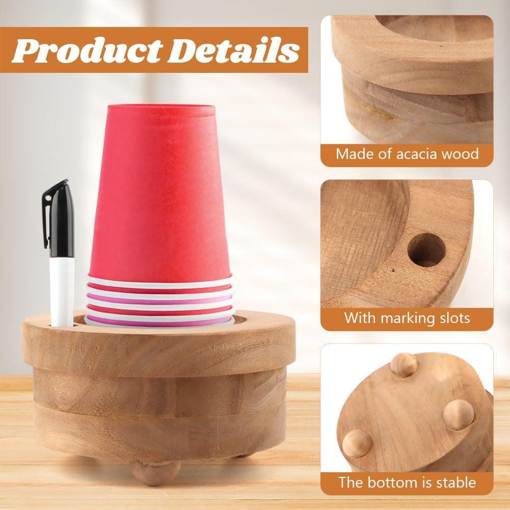 Soporte de Tazas de Madera Zenquark con Ranura para Marcador