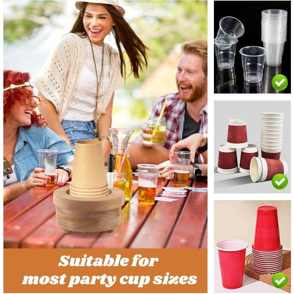 Soporte de Tazas de Madera Zenquark con Ranura para Marcador