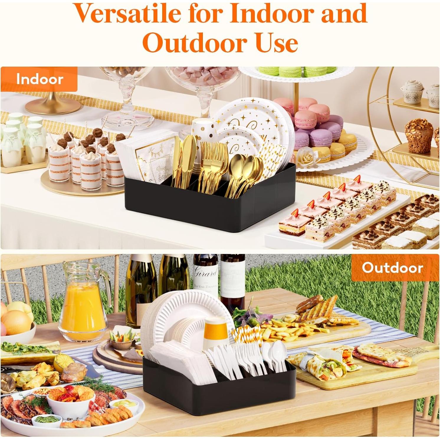 Organizador de Platos de Papel Lifewit Negro con 7 Compartimentos