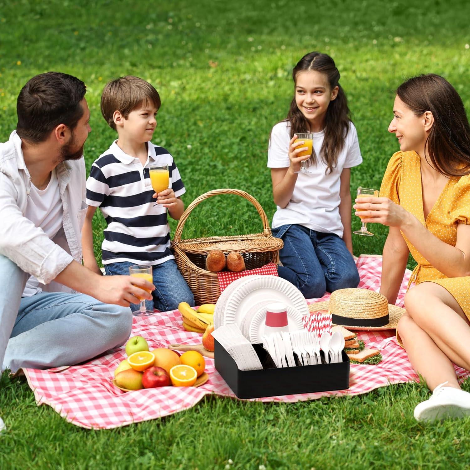 Organizador de Platos de Papel Lifewit Negro con 7 Compartimentos