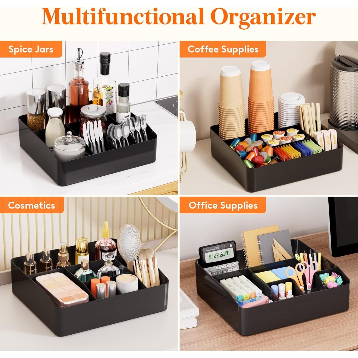 Organizador de Platos de Papel Lifewit Negro con 7 Compartimentos