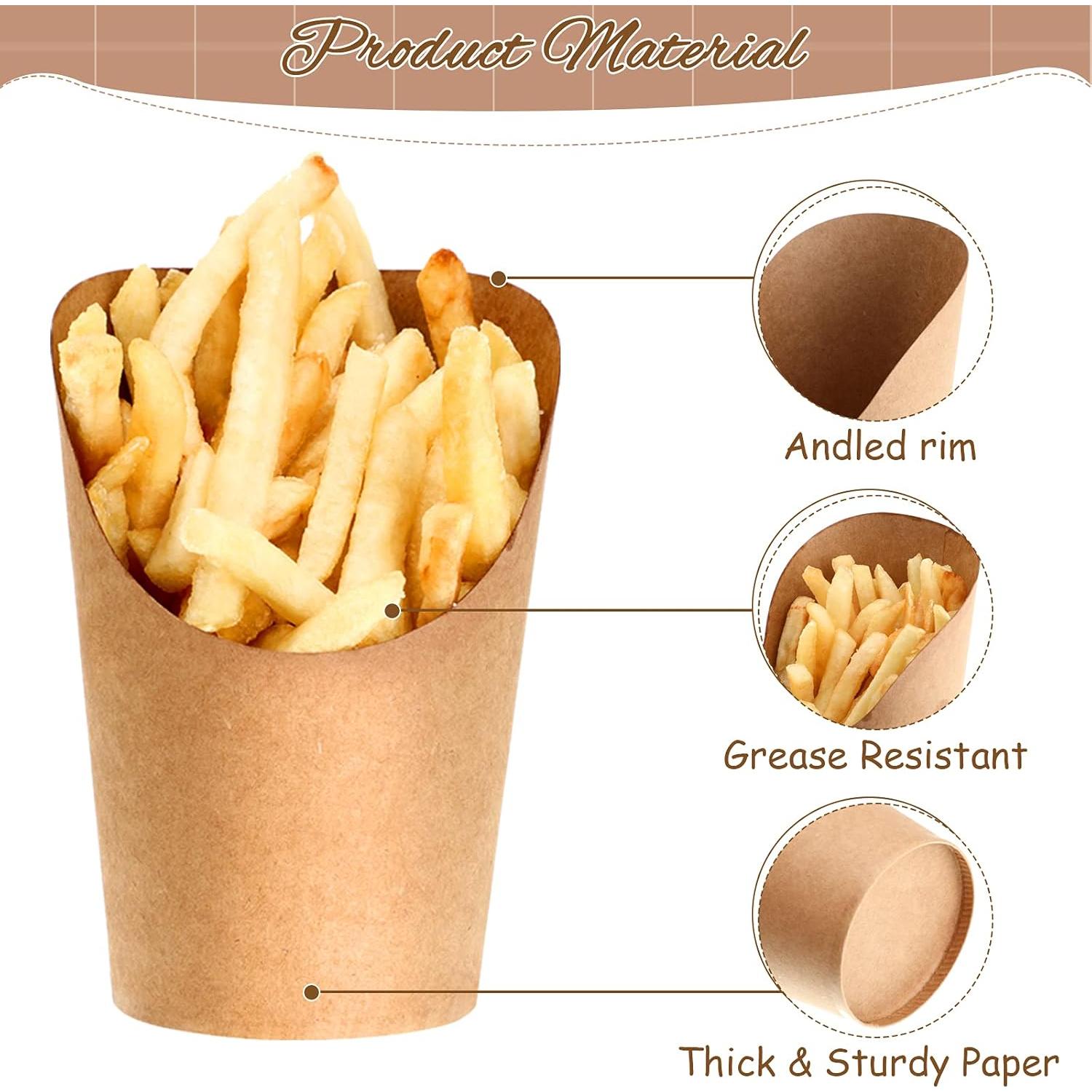 100 Soportes Desechables para Papas Fritas Honeydak 14 oz