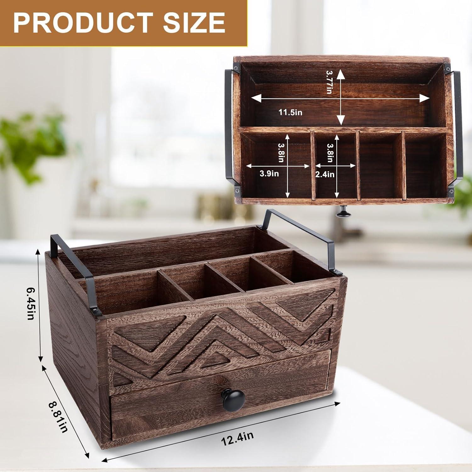 Dispensador de Platos de Papel Aikosell con Cajón de Madera