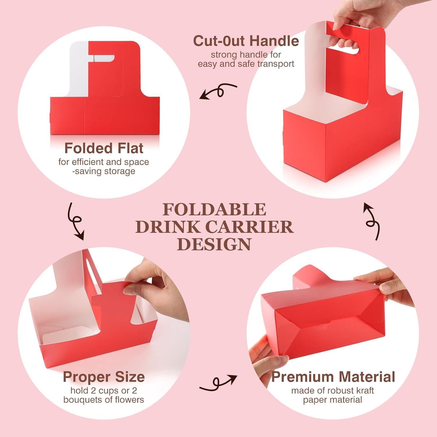 Soporte de Bebidas Bakbania 2 Tazas 40 Piezas Rojo