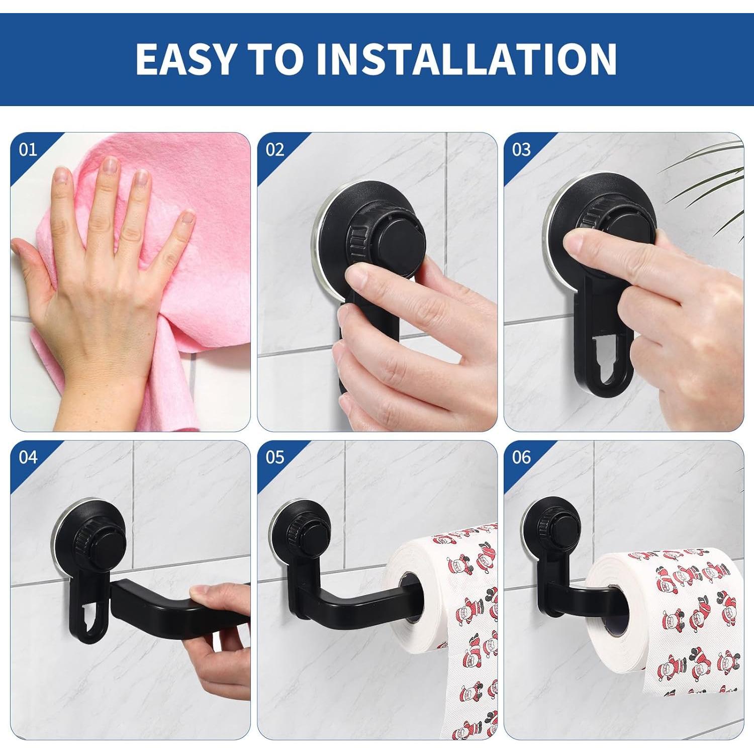 Soporte de Papel Higiénico Montado en Pared Operitacx Negro ABS