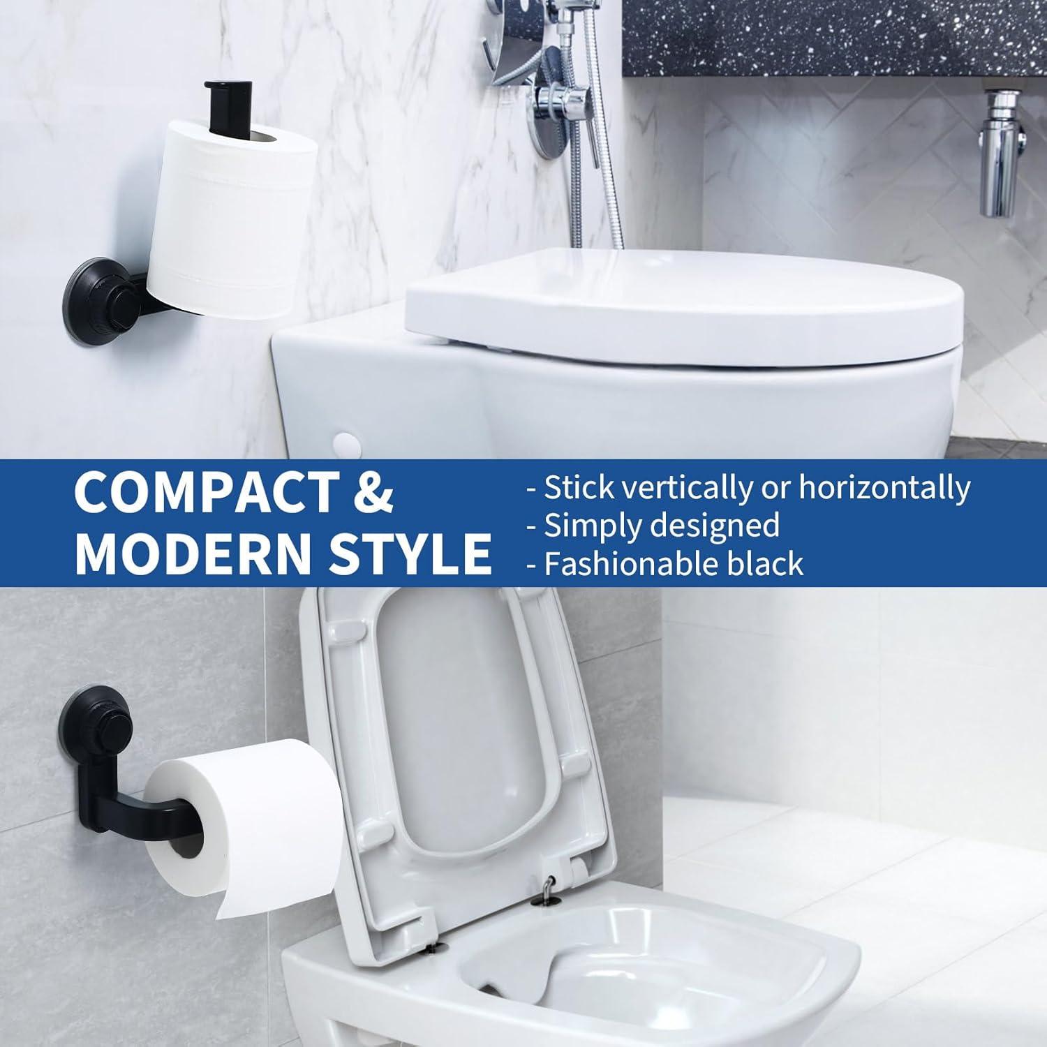 Soporte de Papel Higiénico Montado en Pared Operitacx Negro ABS