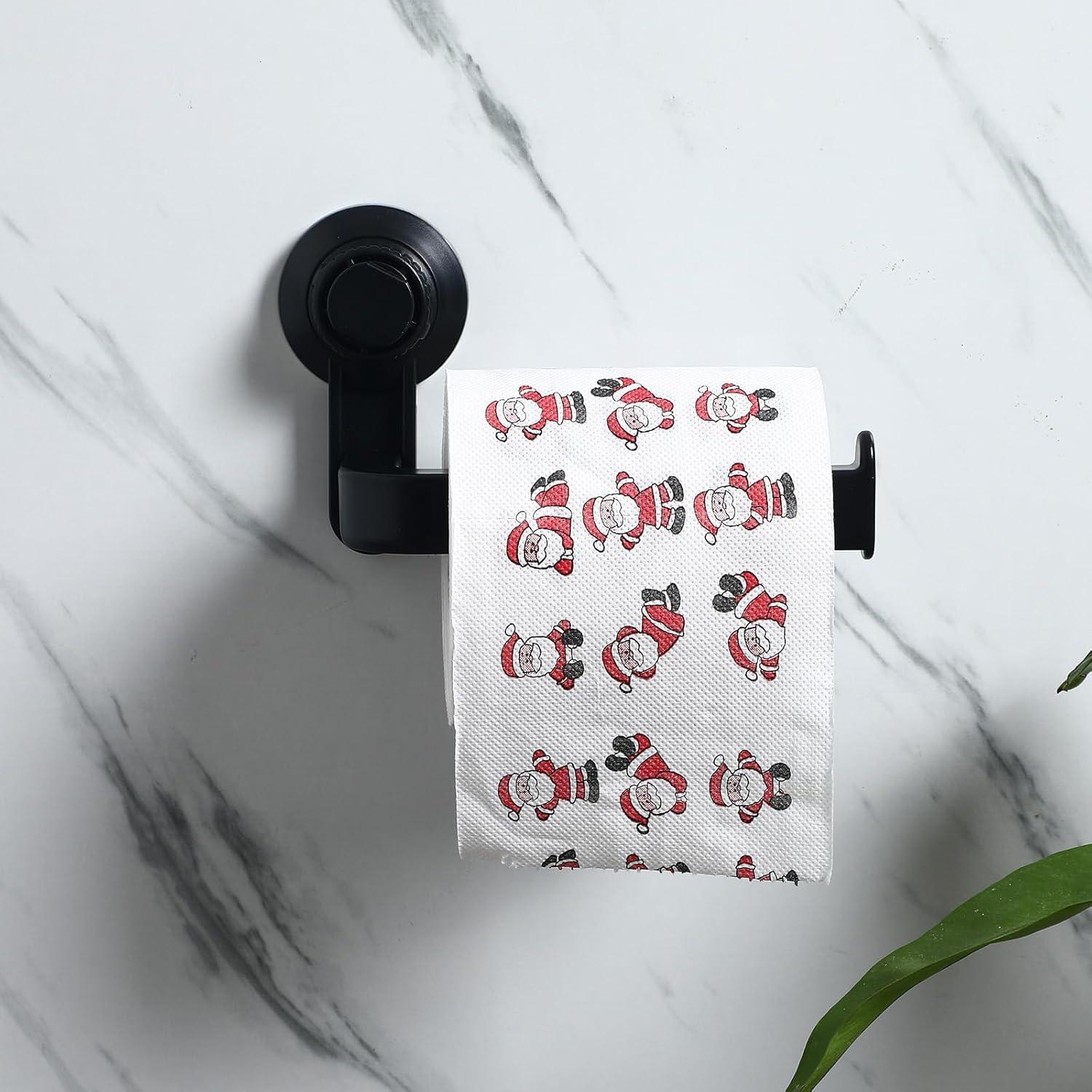 Soporte de Papel Higiénico Montado en Pared Operitacx Negro ABS