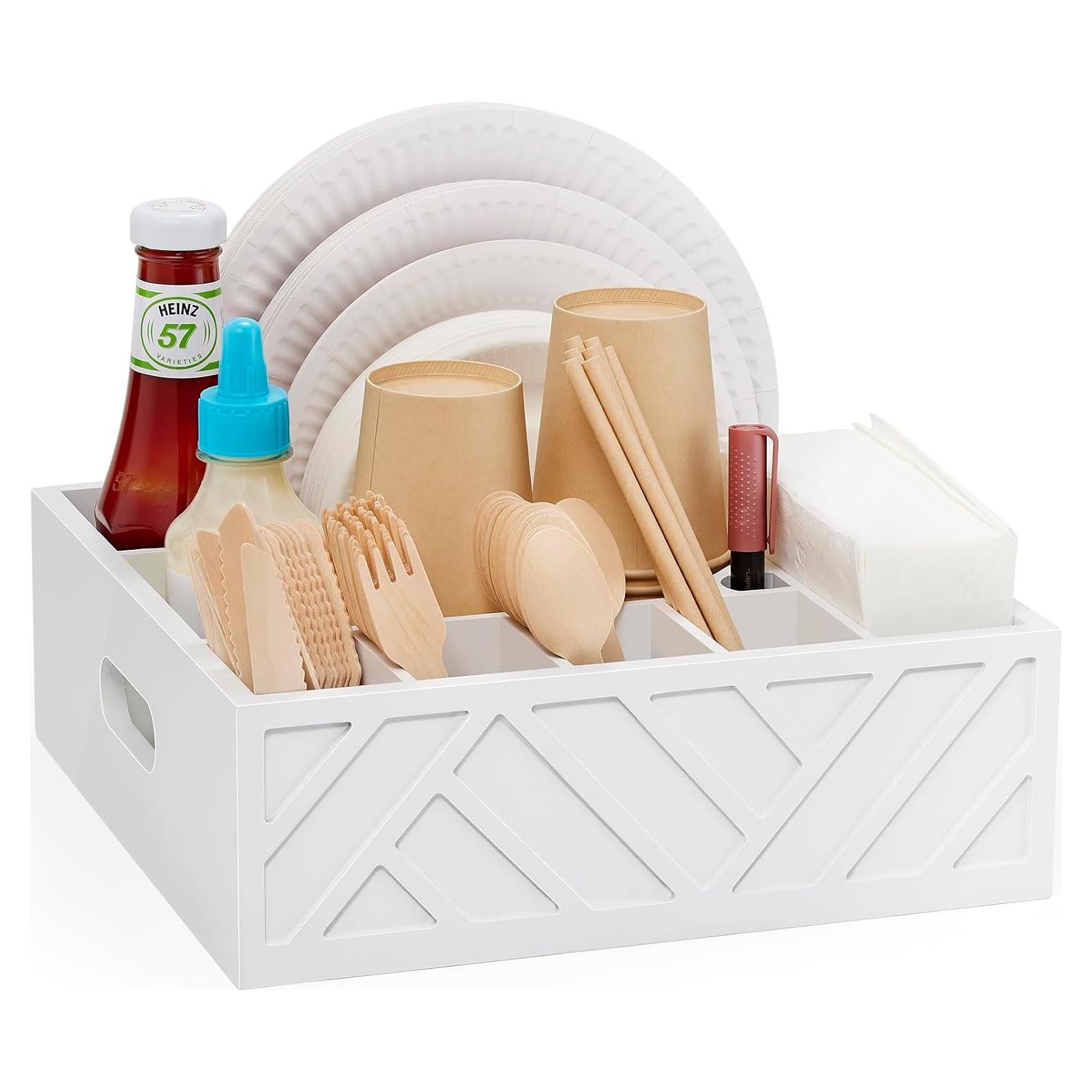Caddy de Utensilios VIVIRBIEN de Madera con 7 Compartimentos