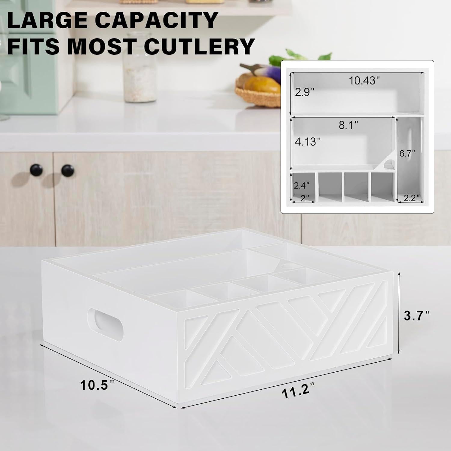 Caddy de Utensilios VIVIRBIEN de Madera con 7 Compartimentos