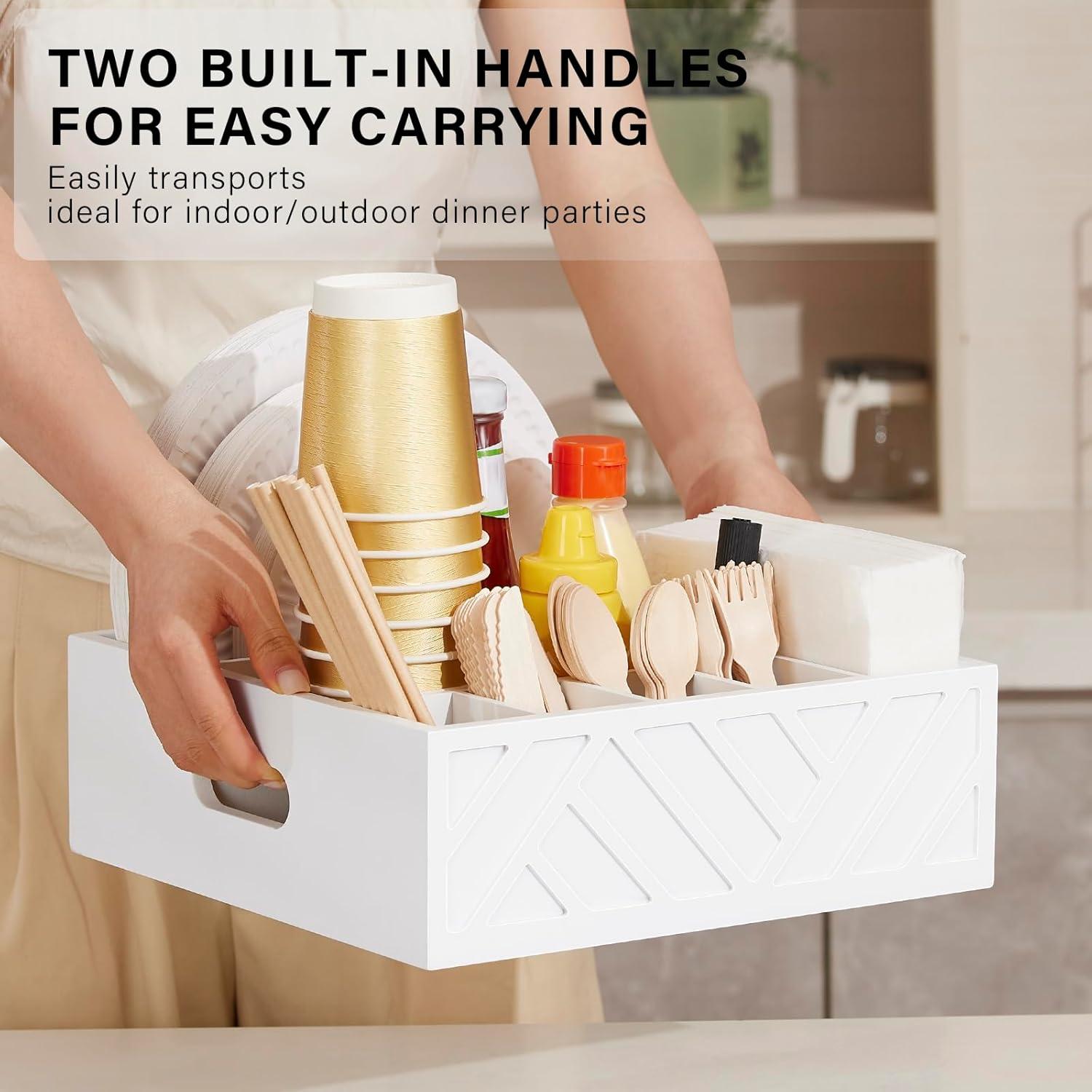 Caddy de Utensilios VIVIRBIEN de Madera con 7 Compartimentos