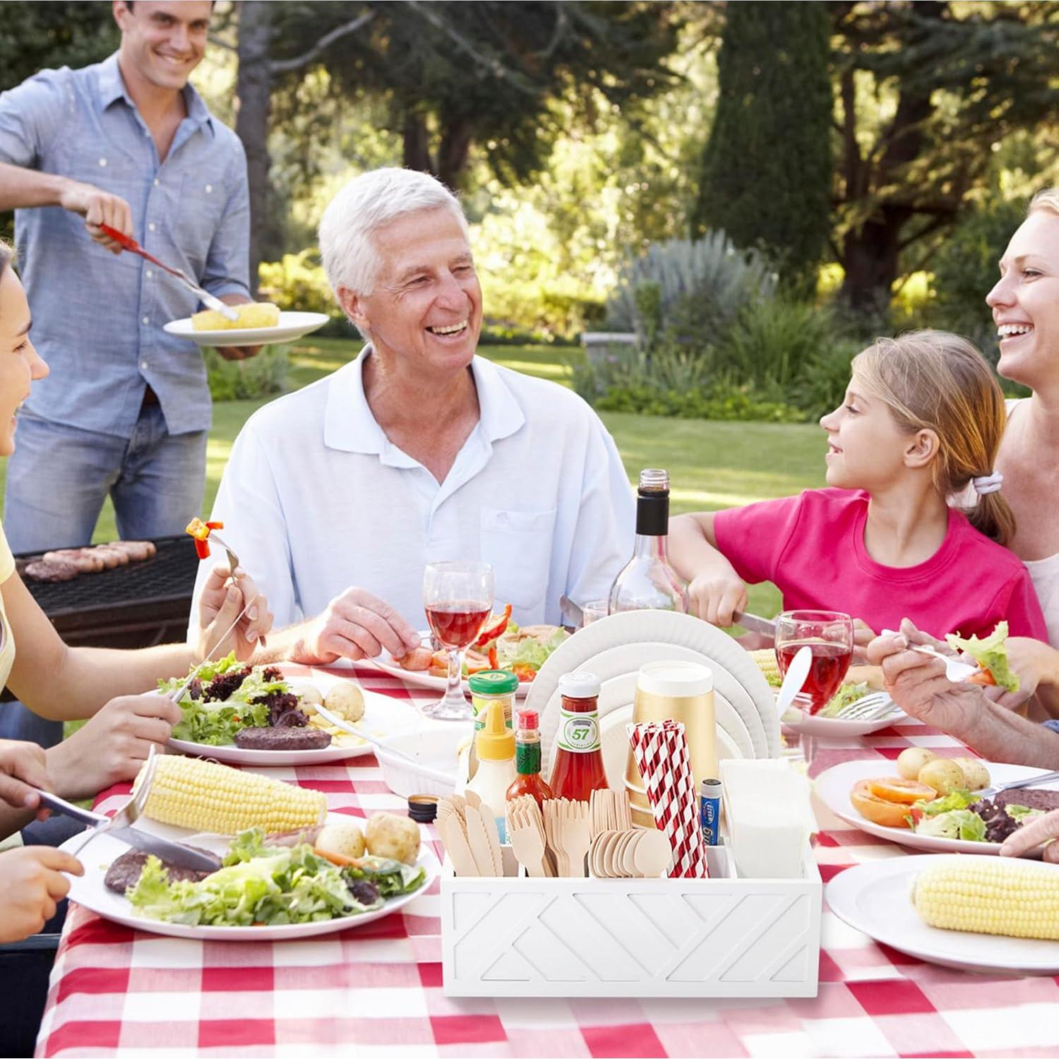 Caddy de Utensilios VIVIRBIEN de Madera con 7 Compartimentos