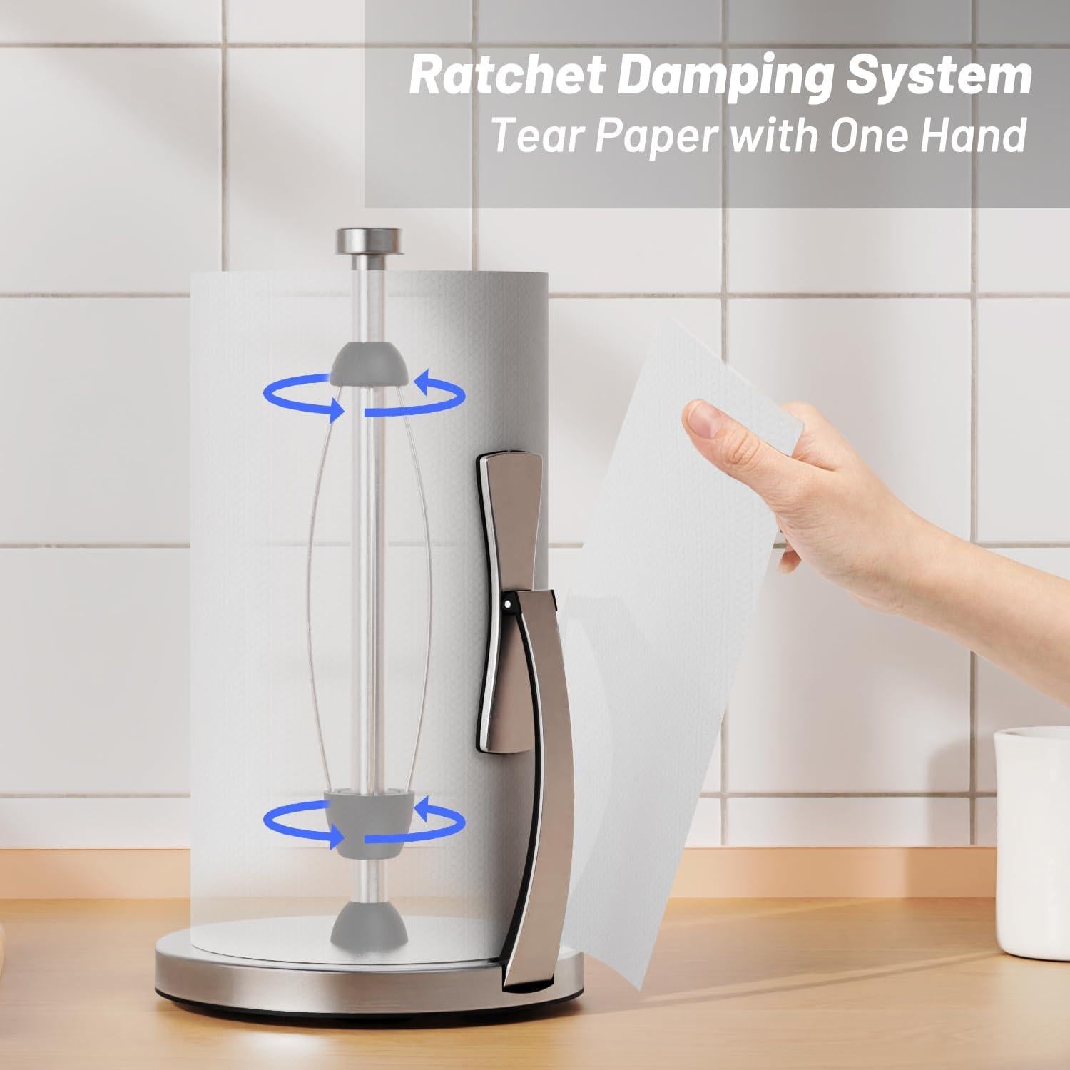 Soporte de Toallas de Papel VEHHE con Ventosas y Brazo de Resorte