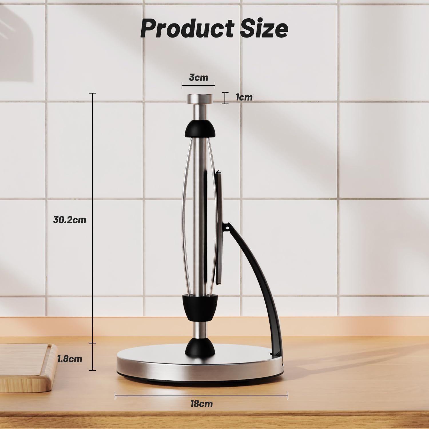 Soporte de Toallas de Papel VEHHE con Ventosas y Brazo de Resorte