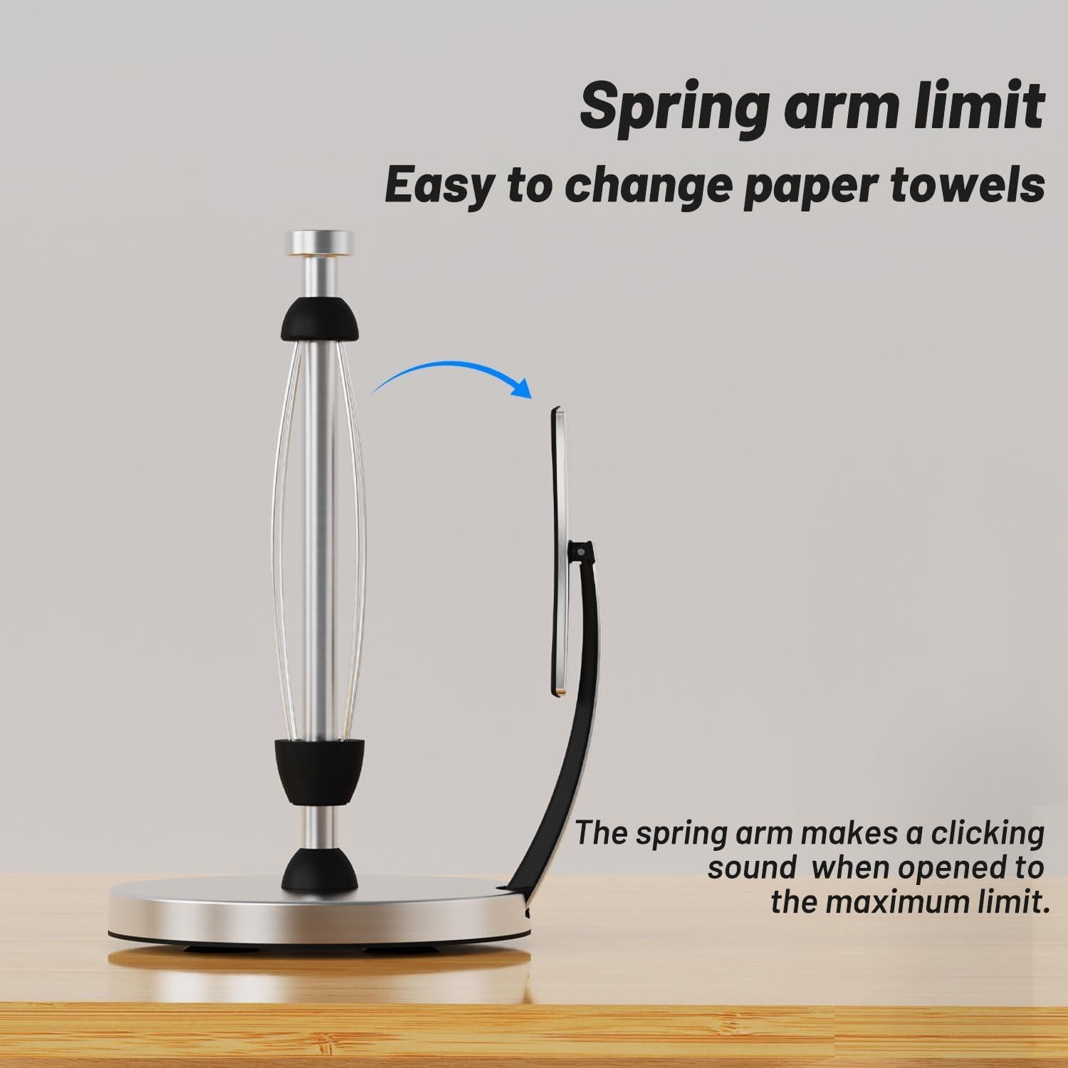 Soporte de Toallas de Papel VEHHE con Ventosas y Brazo de Resorte