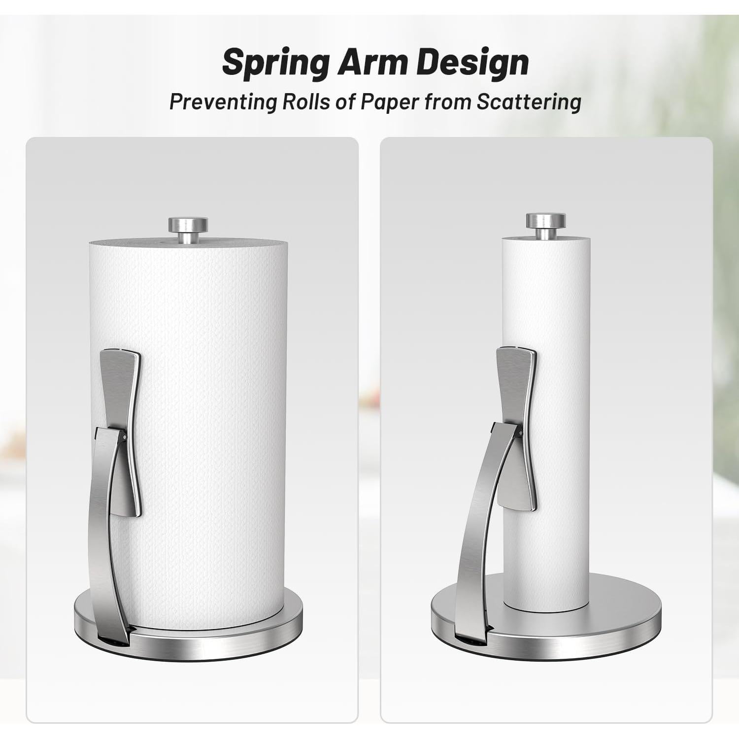 Soporte de Toallas de Papel VEHHE con Ventosas y Brazo de Resorte