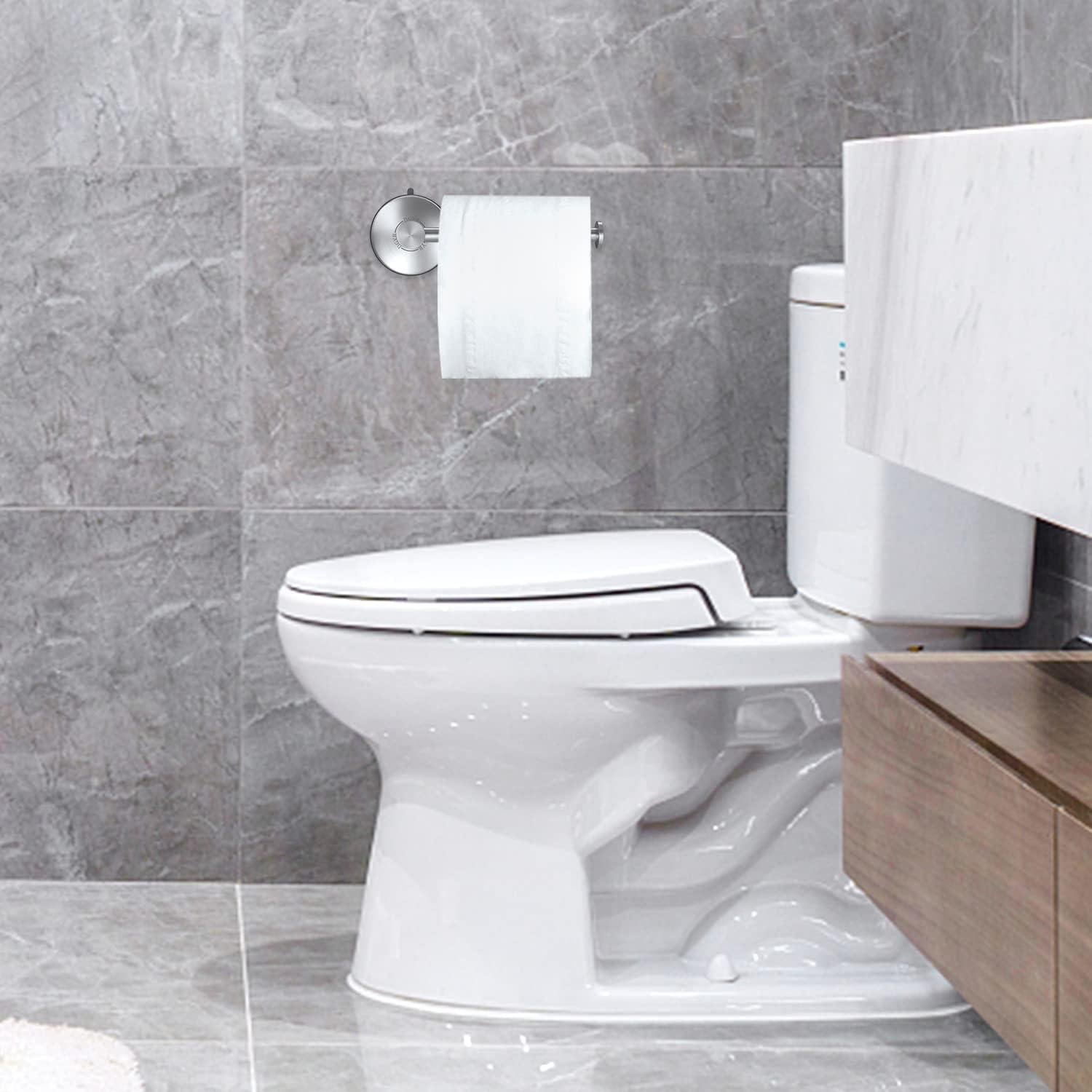 Soporte de Papel Higiénico DGYB con Ventosa - Acero Inoxidable 14.7 cm