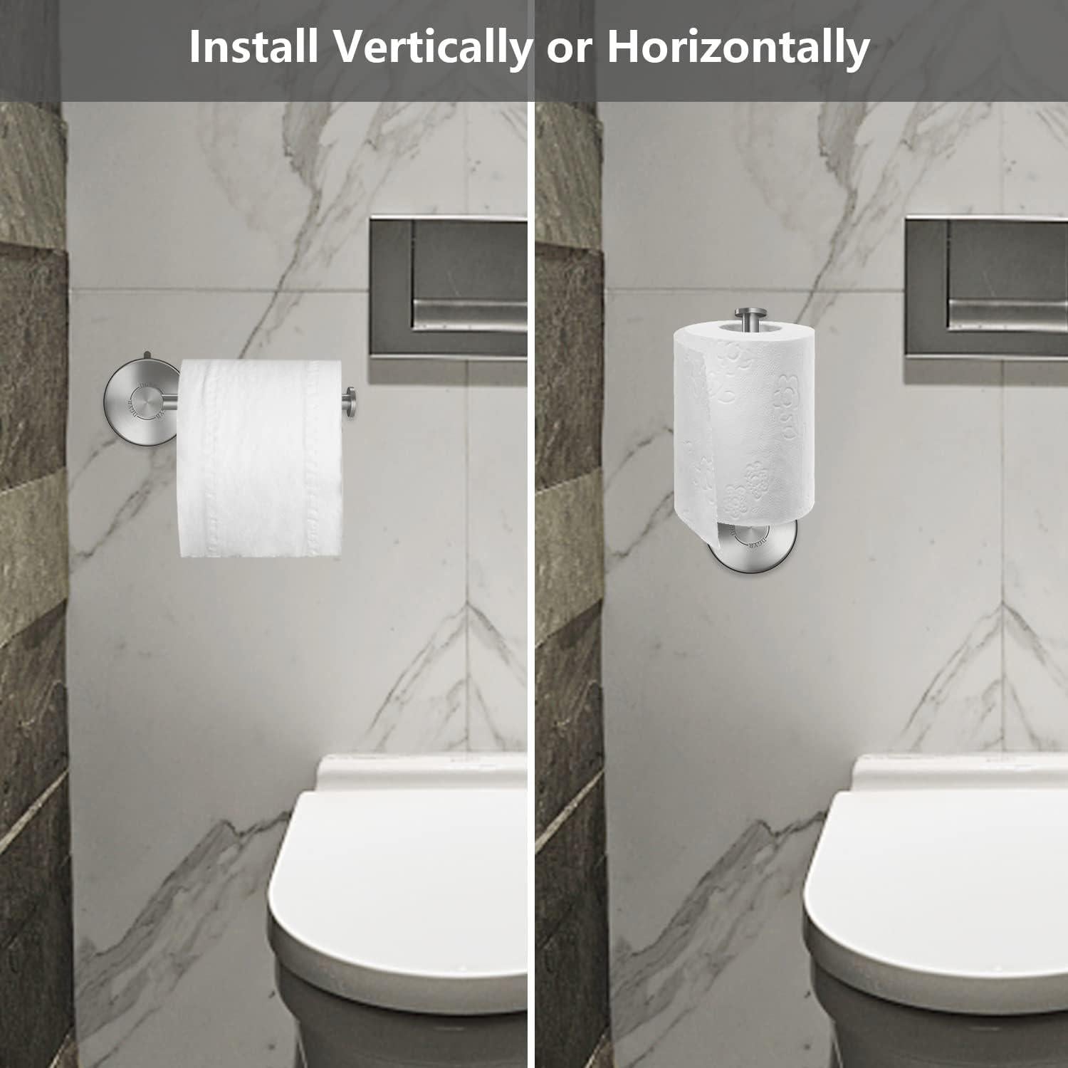 Soporte de Papel Higiénico DGYB con Ventosa - Acero Inoxidable 14.7 cm