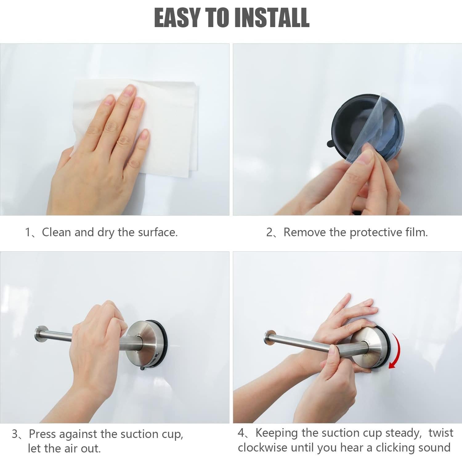 Soporte de Papel Higiénico DGYB con Ventosa - Acero Inoxidable 14.7 cm