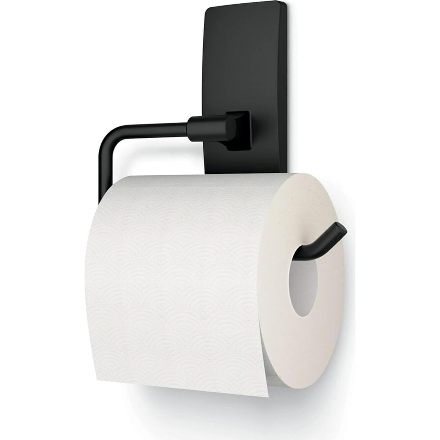 Soporte de Papel Higiénico Command Negro Mate Autoadhesivo