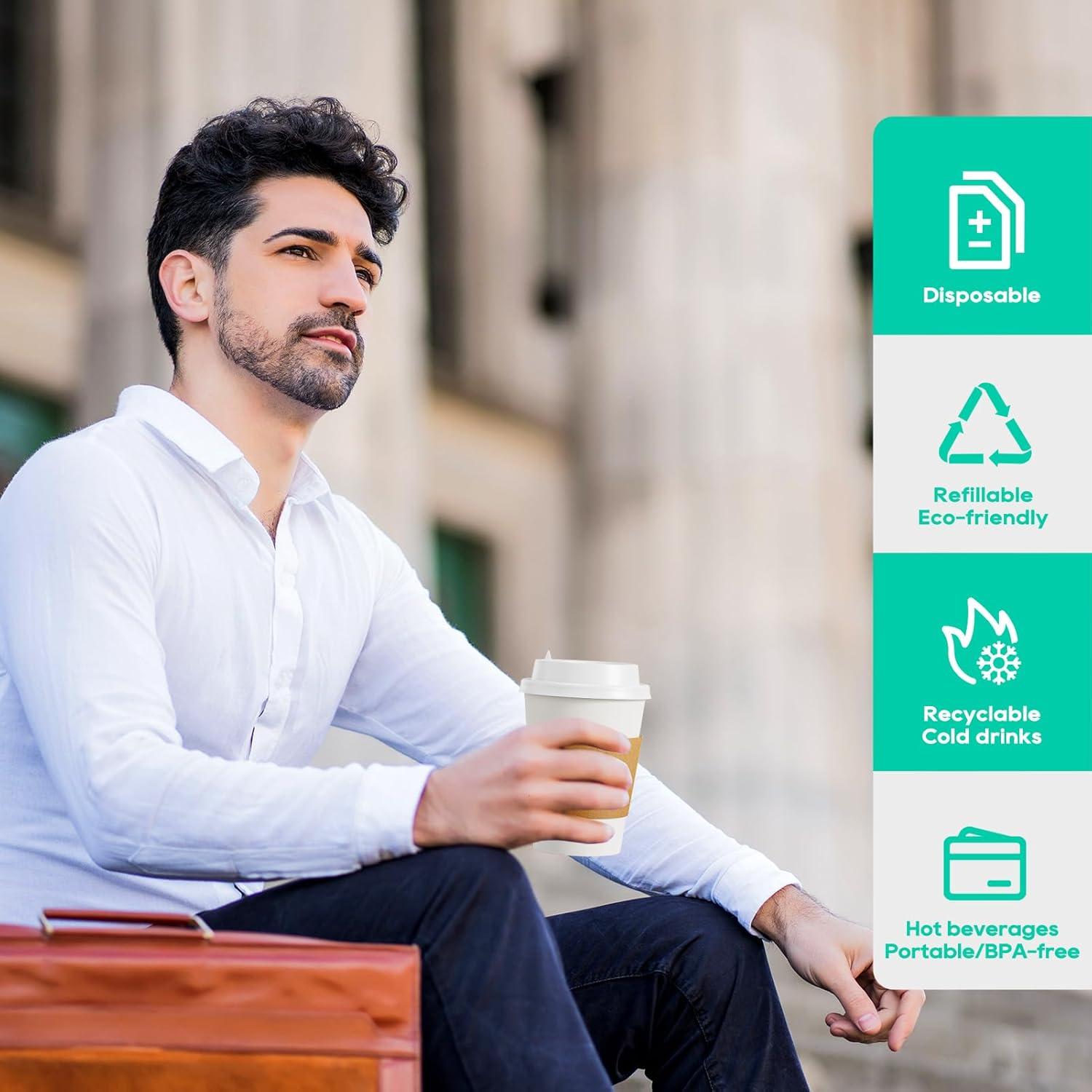 Tazas de Papel Desechables FIESTA JOLLY 12 oz - Paquete de 50