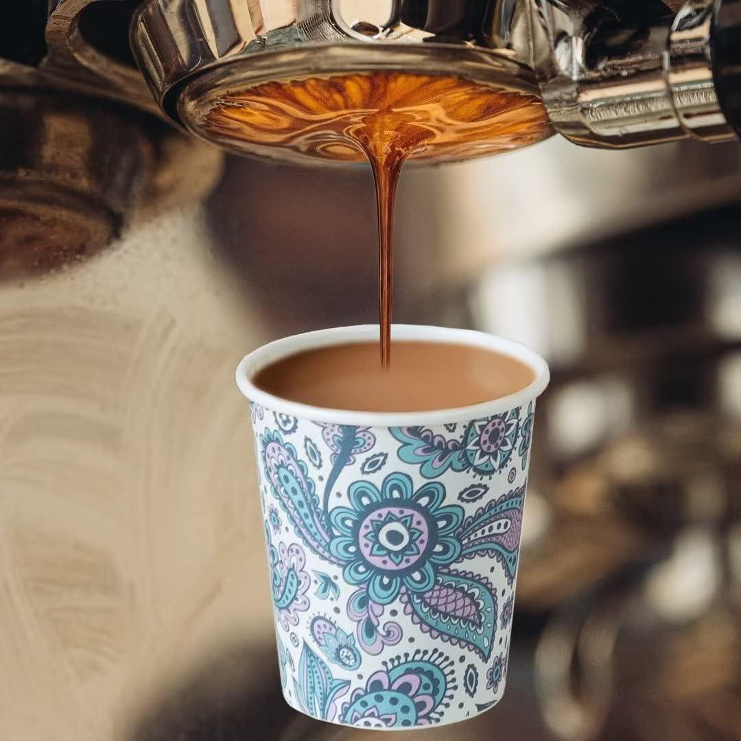 300 Tazas de Papel Desechables 5 oz Clawsoff Floral Grises