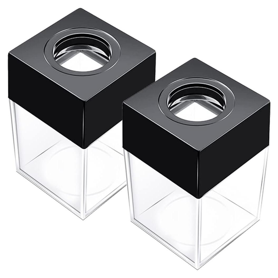 Dispensador de Clips Magnéticos Grwanpen Extra Grande - 500 Clips, Negro, Paquete de 2