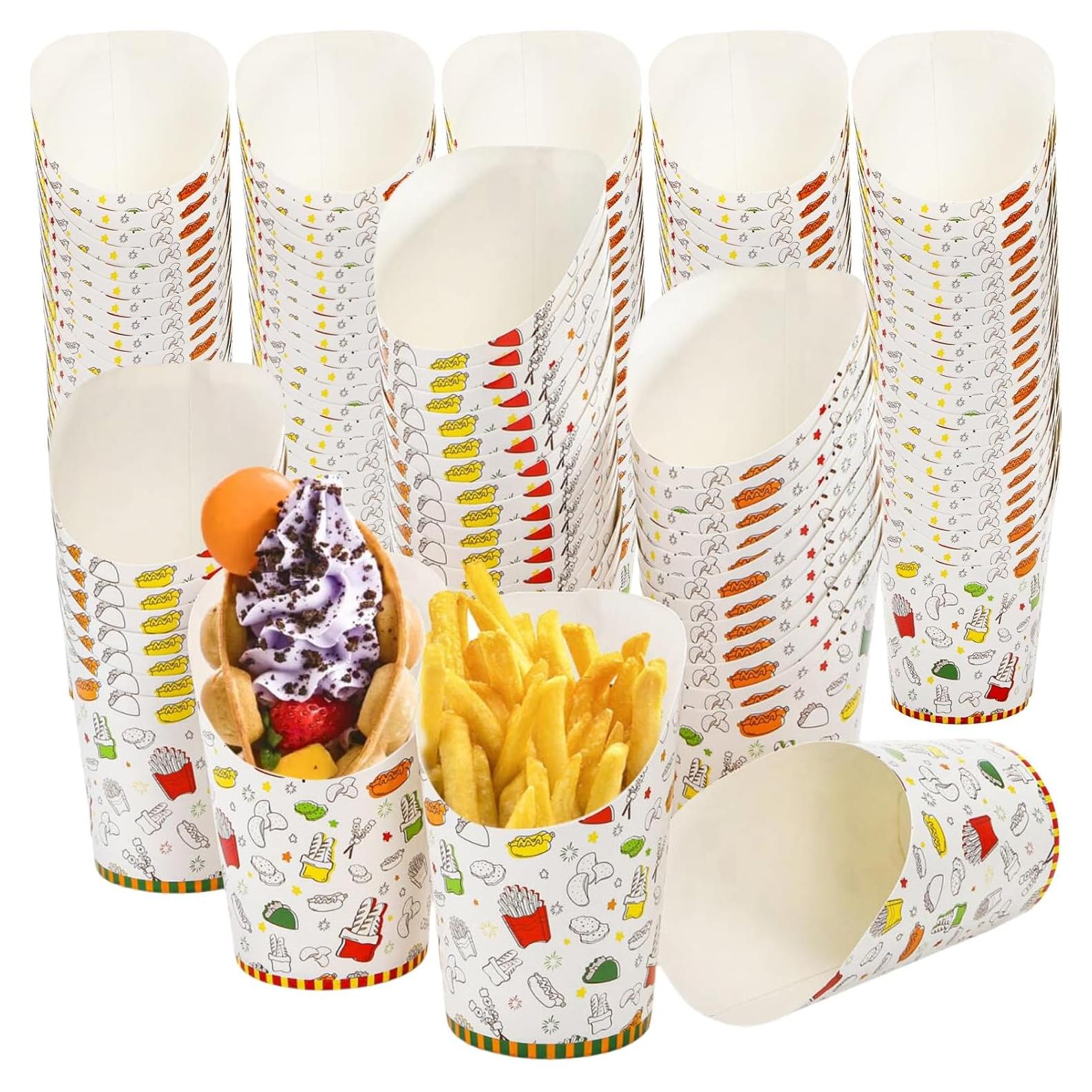 200 Tazas de Papel Desechables ELFULLY 14 oz a Prueba de Fugas