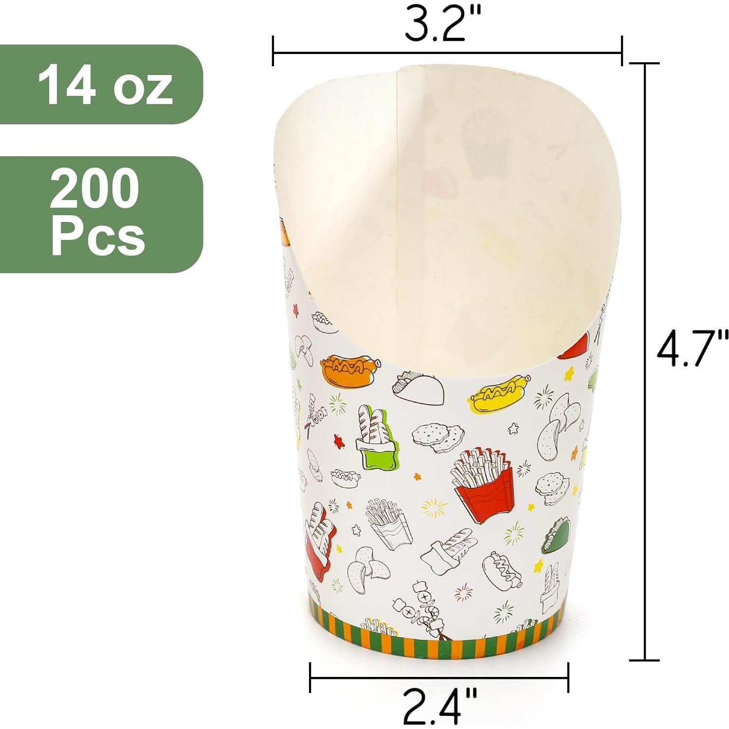 200 Tazas de Papel Desechables ELFULLY 14 oz a Prueba de Fugas