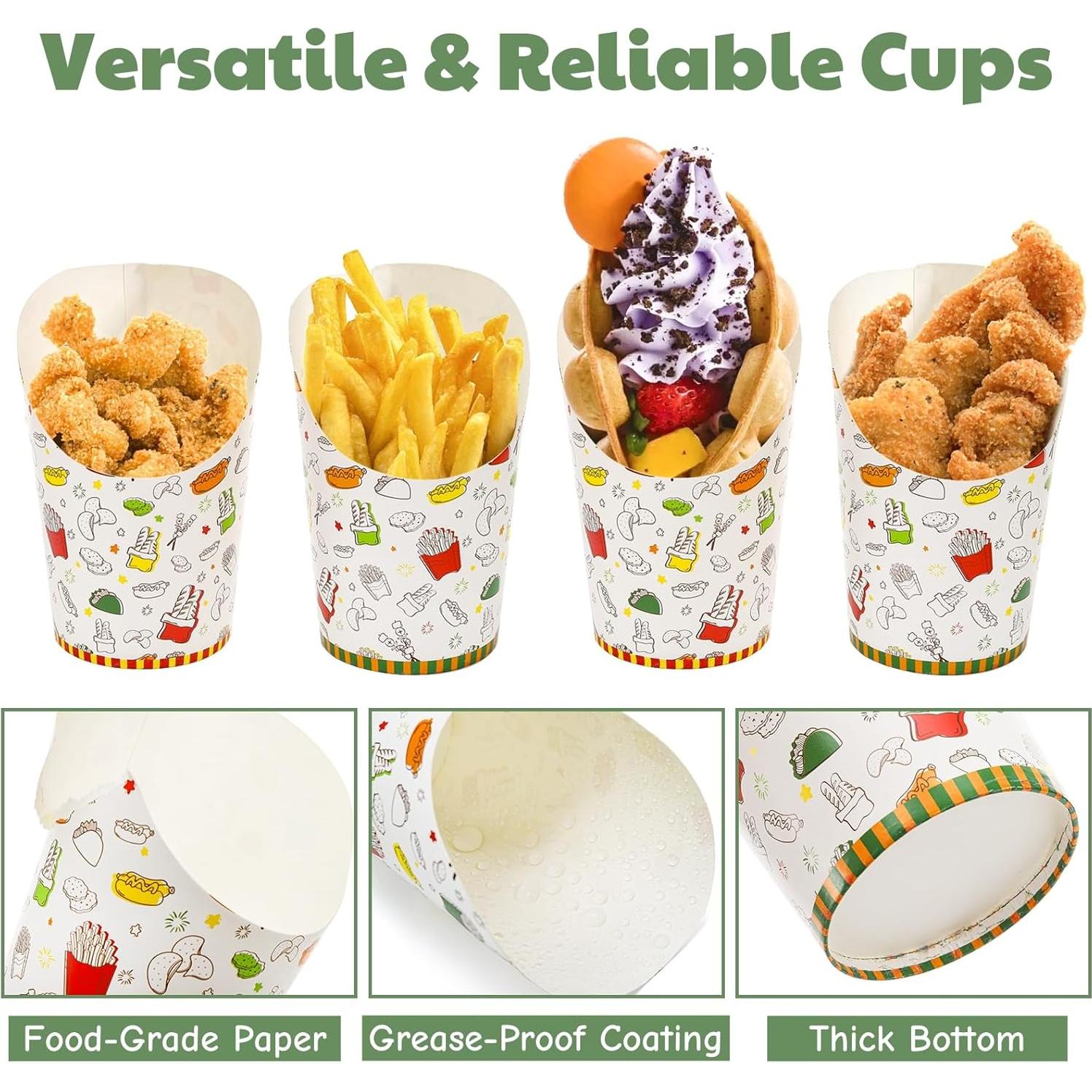 200 Tazas de Papel Desechables ELFULLY 14 oz a Prueba de Fugas