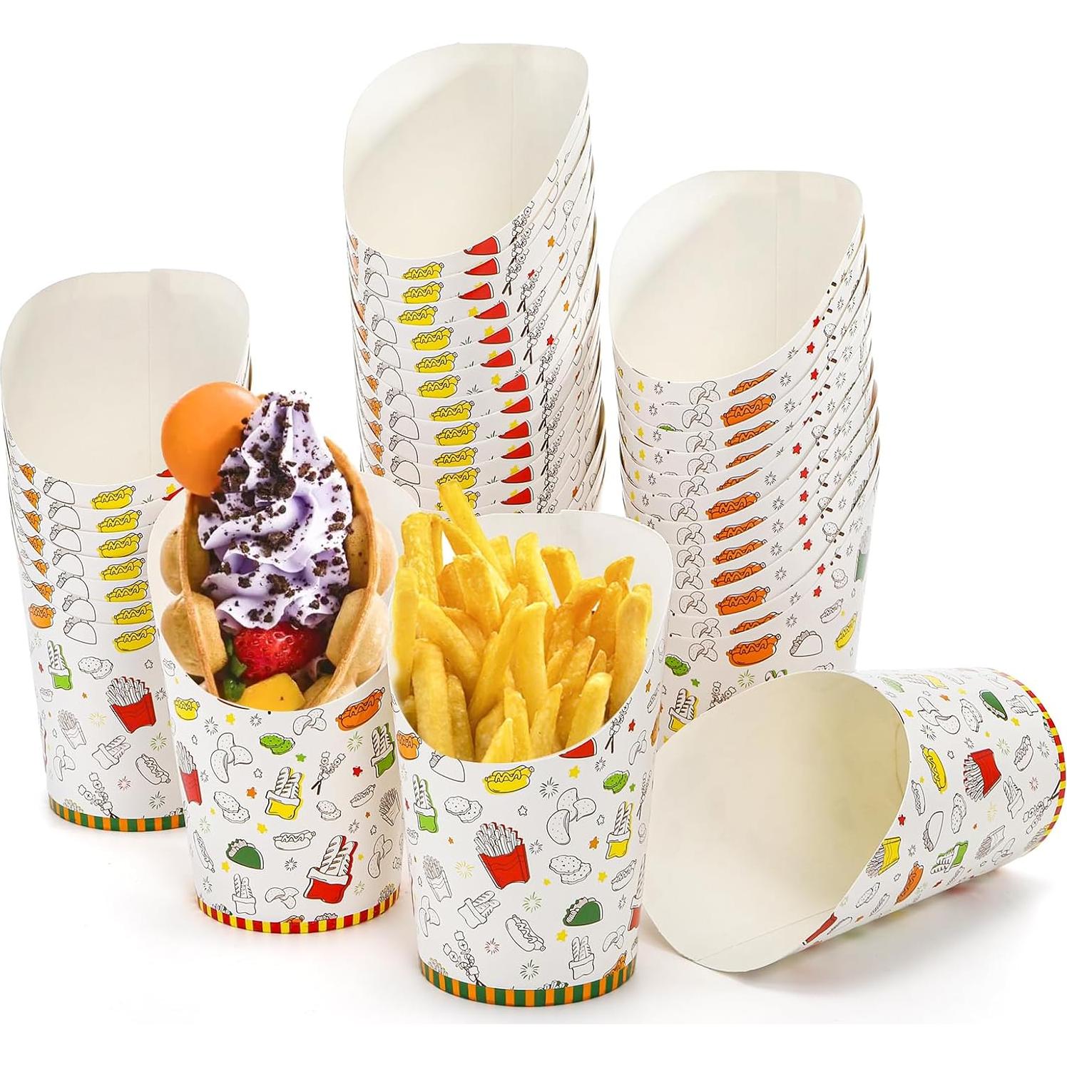 200 Tazas de Papel Desechables ELFULLY 14 oz a Prueba de Fugas