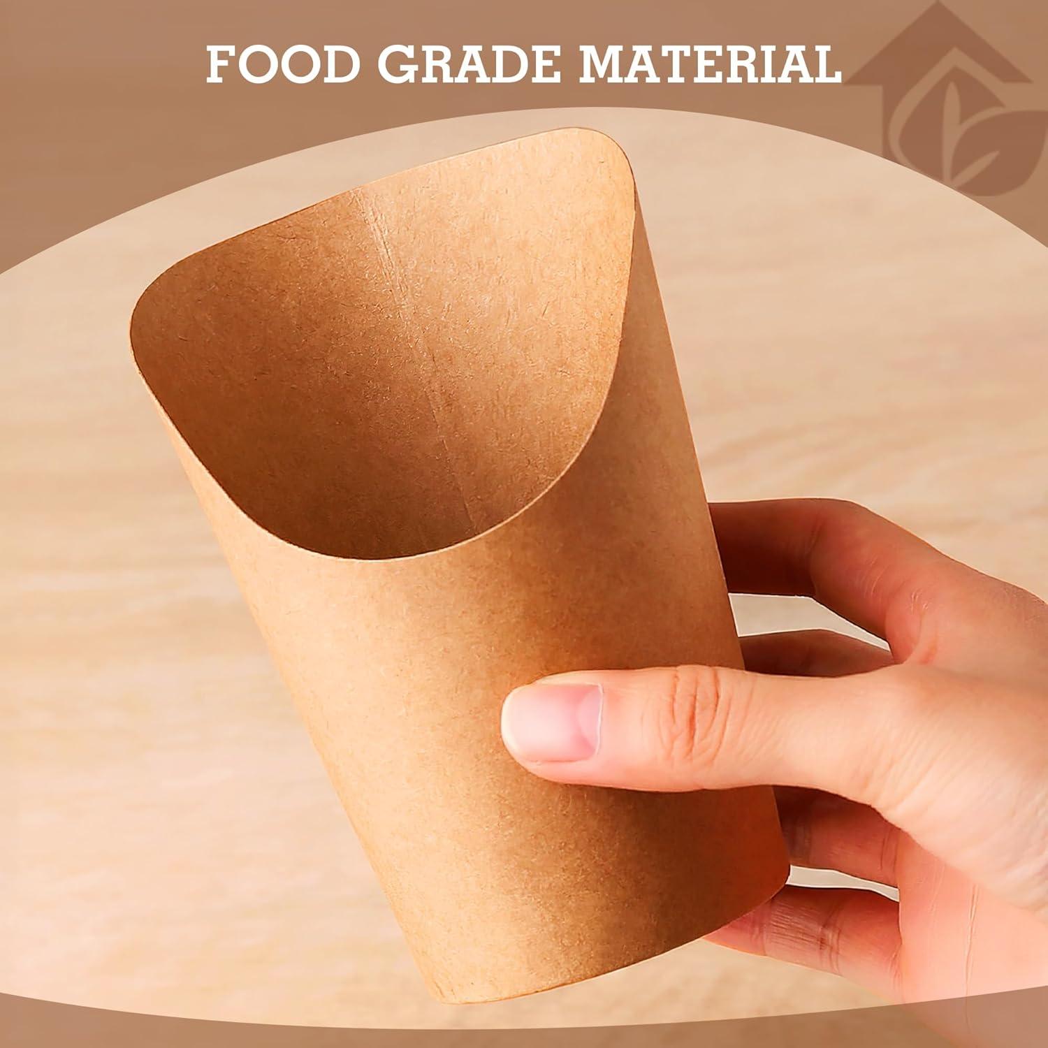 MOLFUJ 50 Tazas de Papel Kraft Desechables 16 oz para Snacks